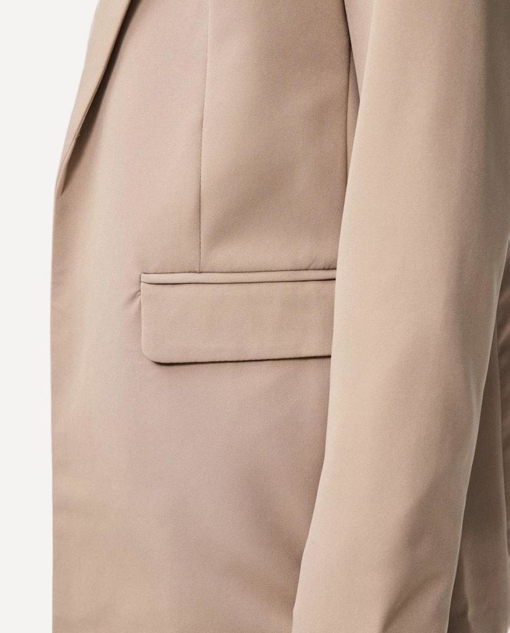 Blazer de mujer con solapas y bolsillos - Pieces - Gris oscuro Beige-4
