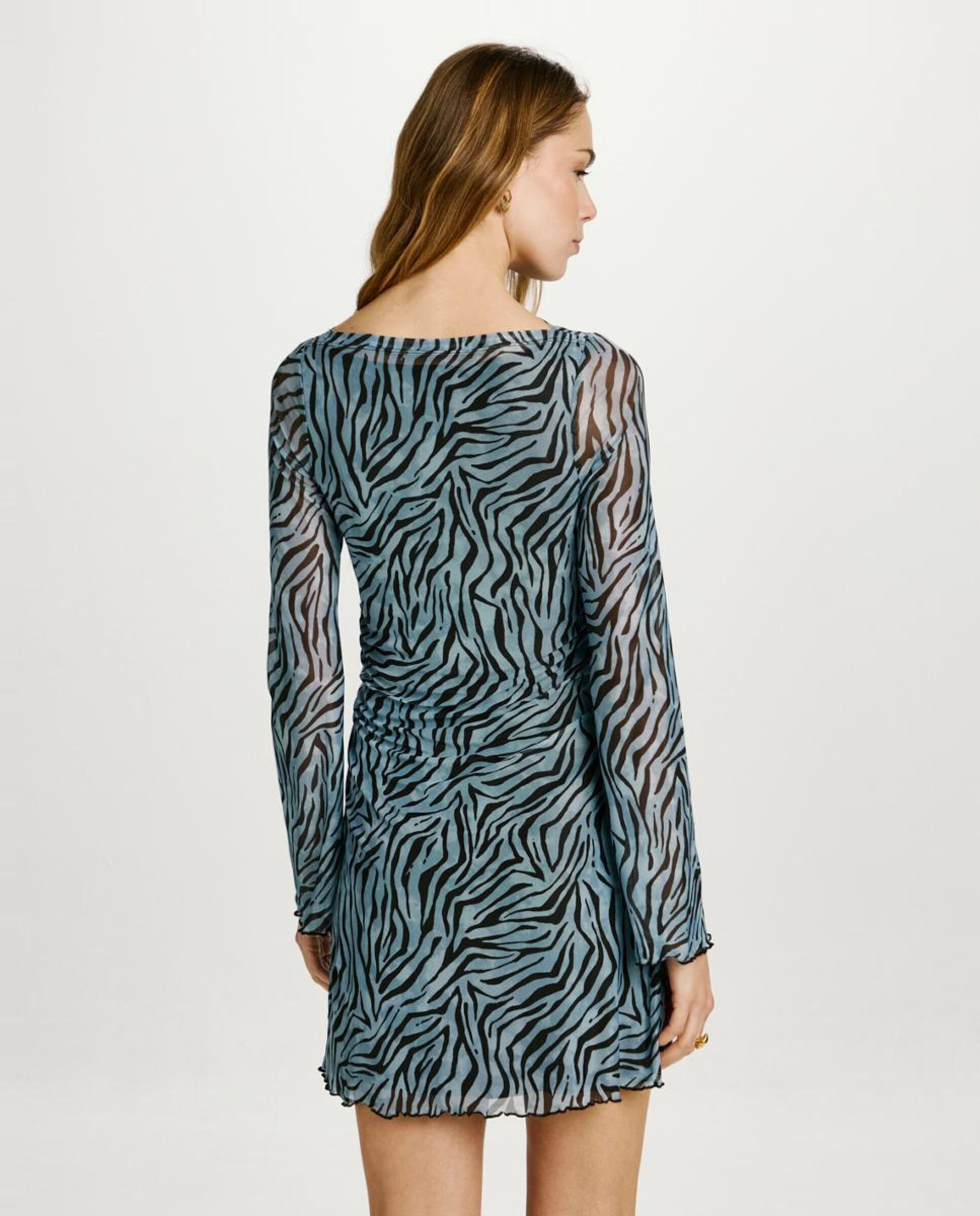 Vestido Mini de Tule Multicolor-4