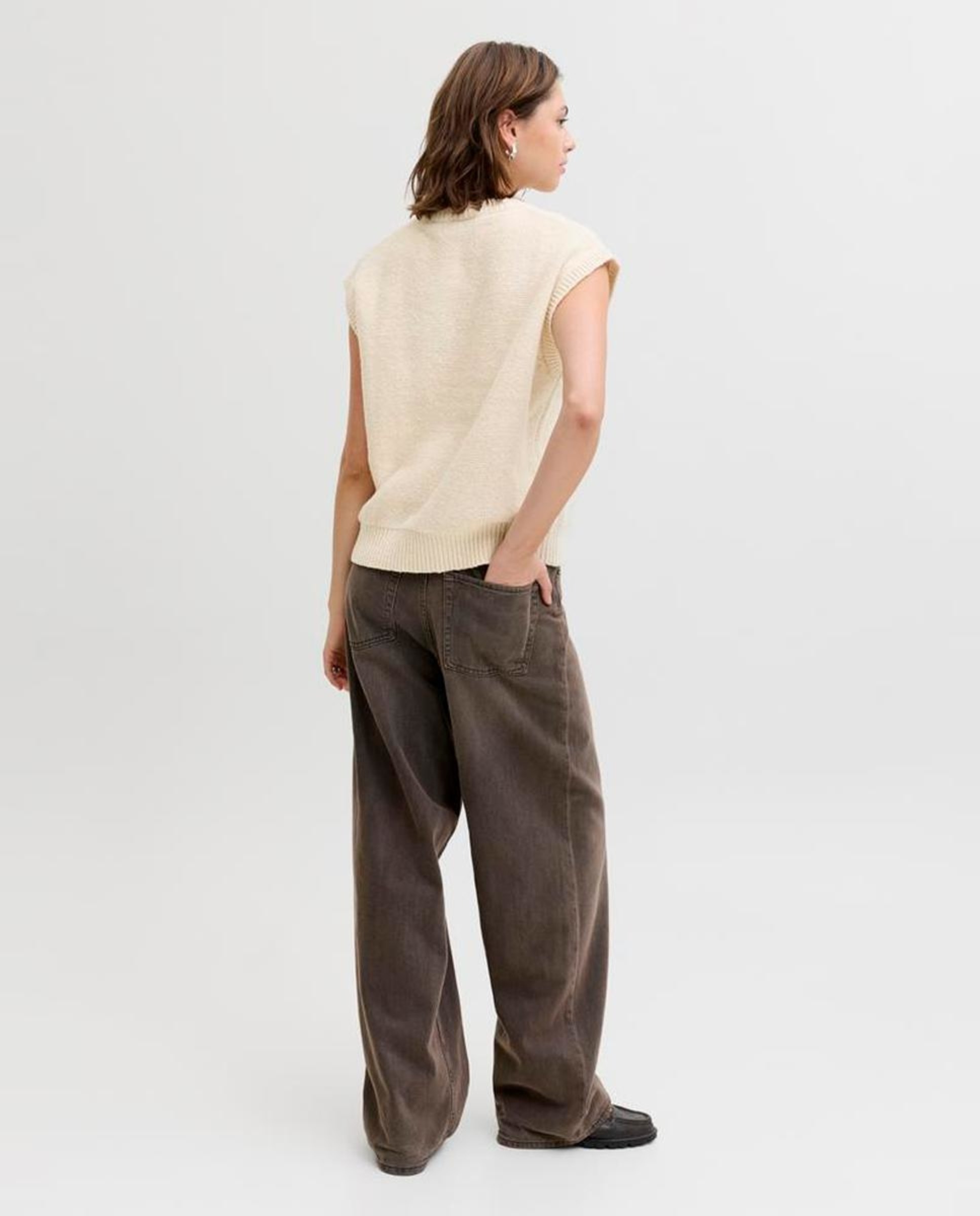 Colete de malha Creme-3