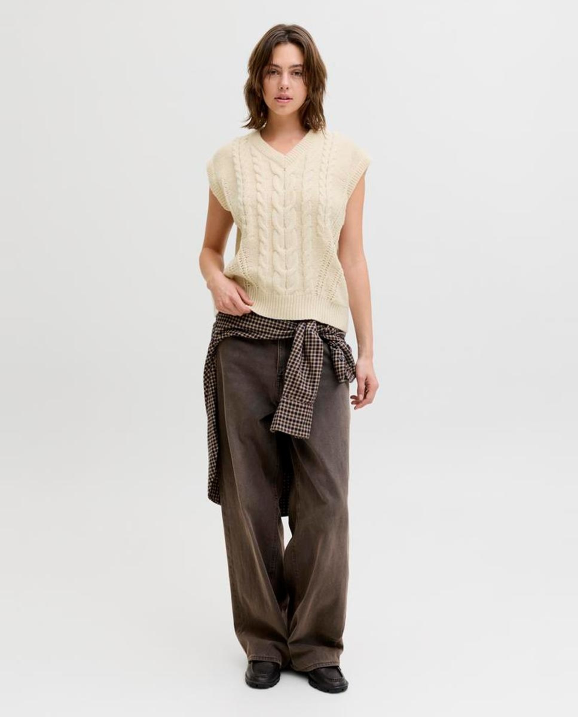 Colete de malha Creme-2