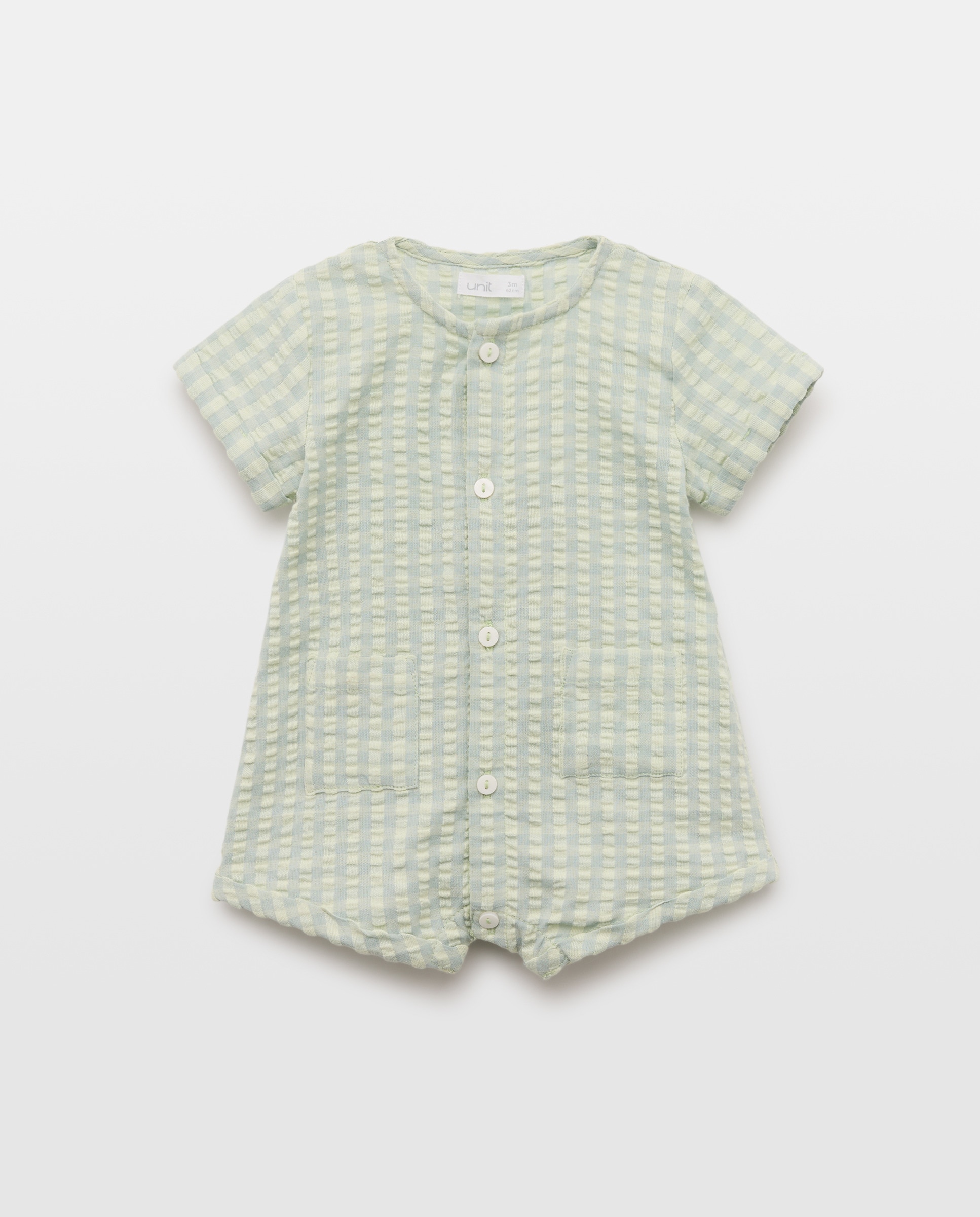 Imagen 0 de Pijama de bebé seersucker corto de cuadros