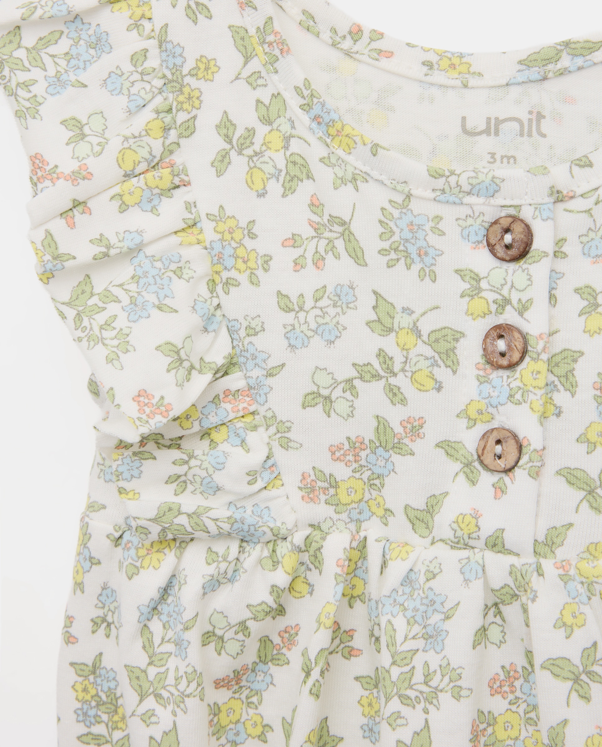 Pijama de bebé de flores Blanco roto-3
