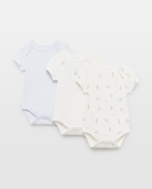 Imagen 0 de Pack 3 bodies de bebé manga corta