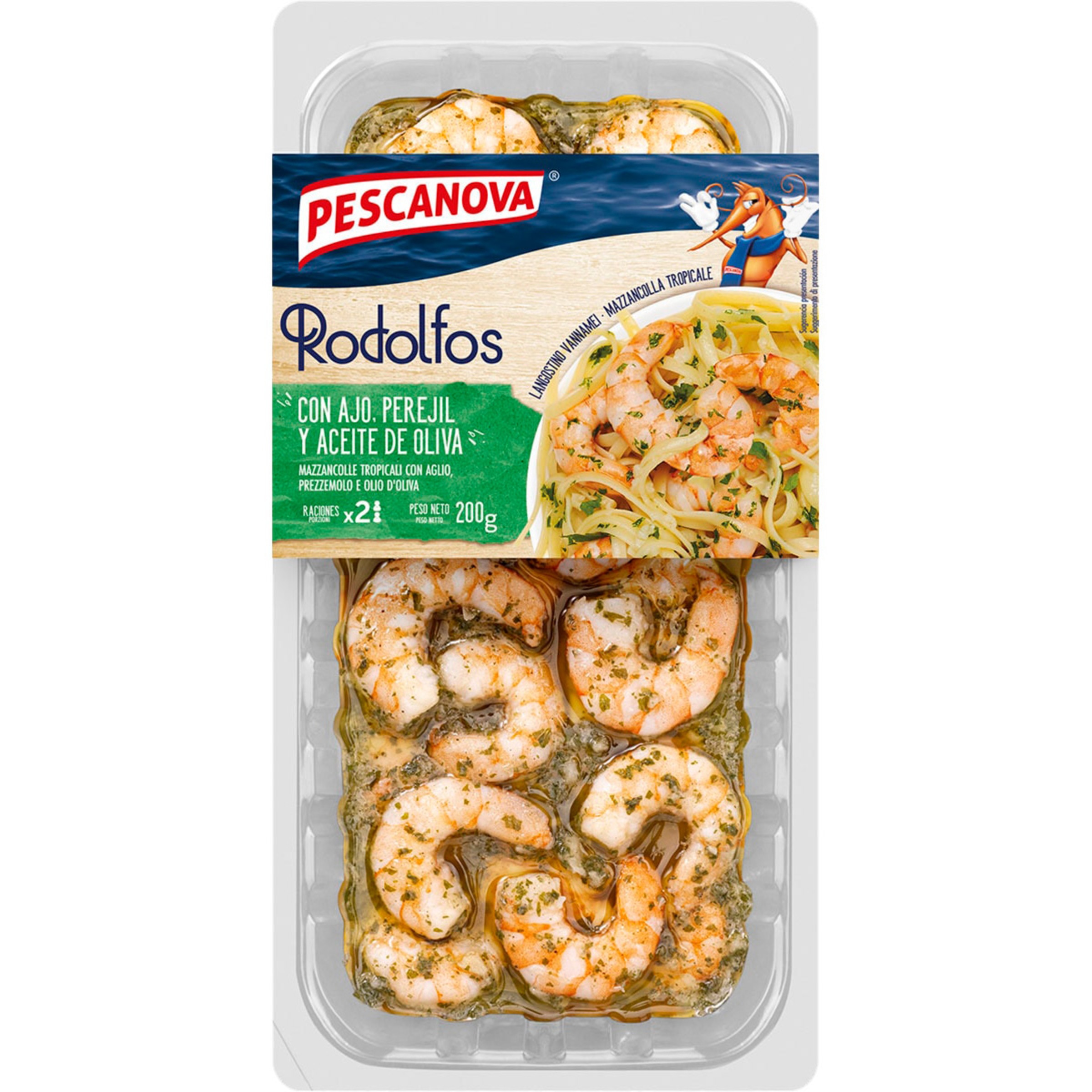 Miolo de Camarão Refrigerado com Molho de Alho e Salsa embalagem 200 g