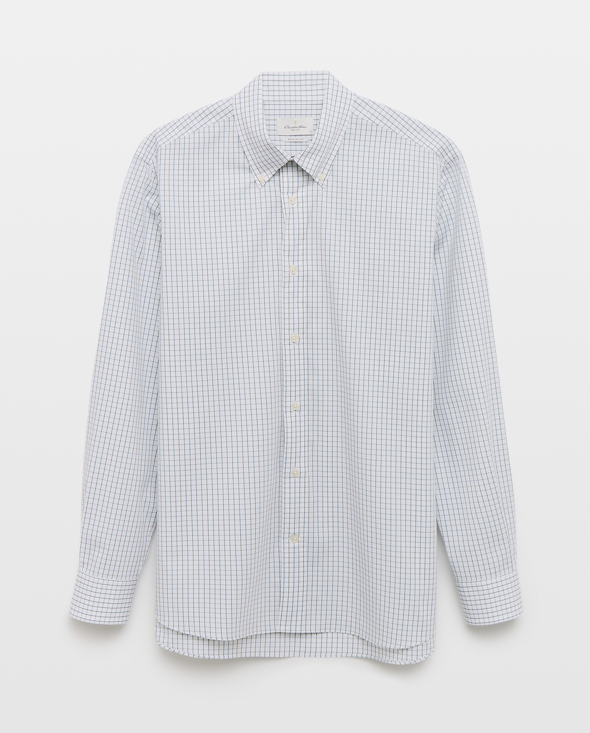 Camisa Casual de Algodão Elastano com Manga Comprida Verde-4