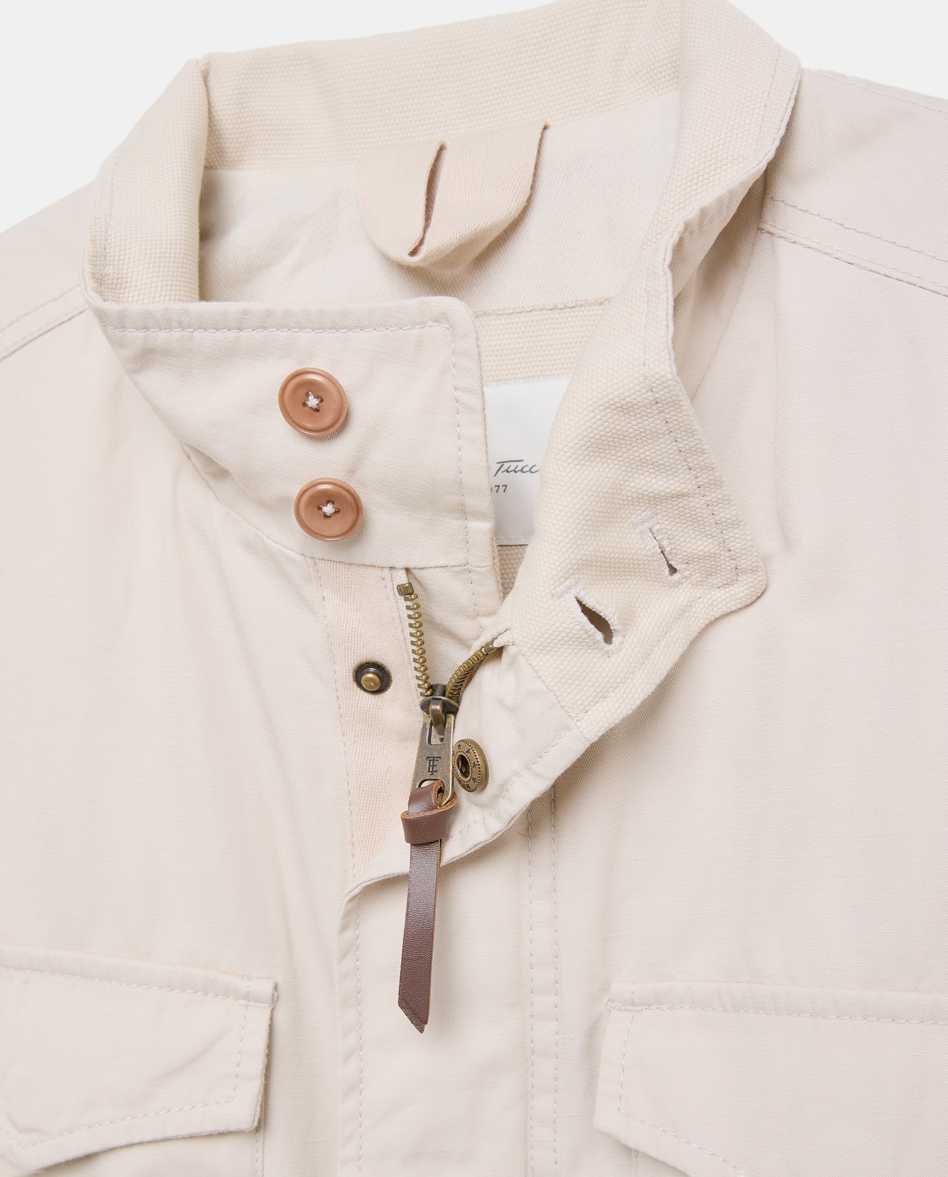 Field Jacket Ligeiro com Mistura de Algodão e Linho Pedra-7