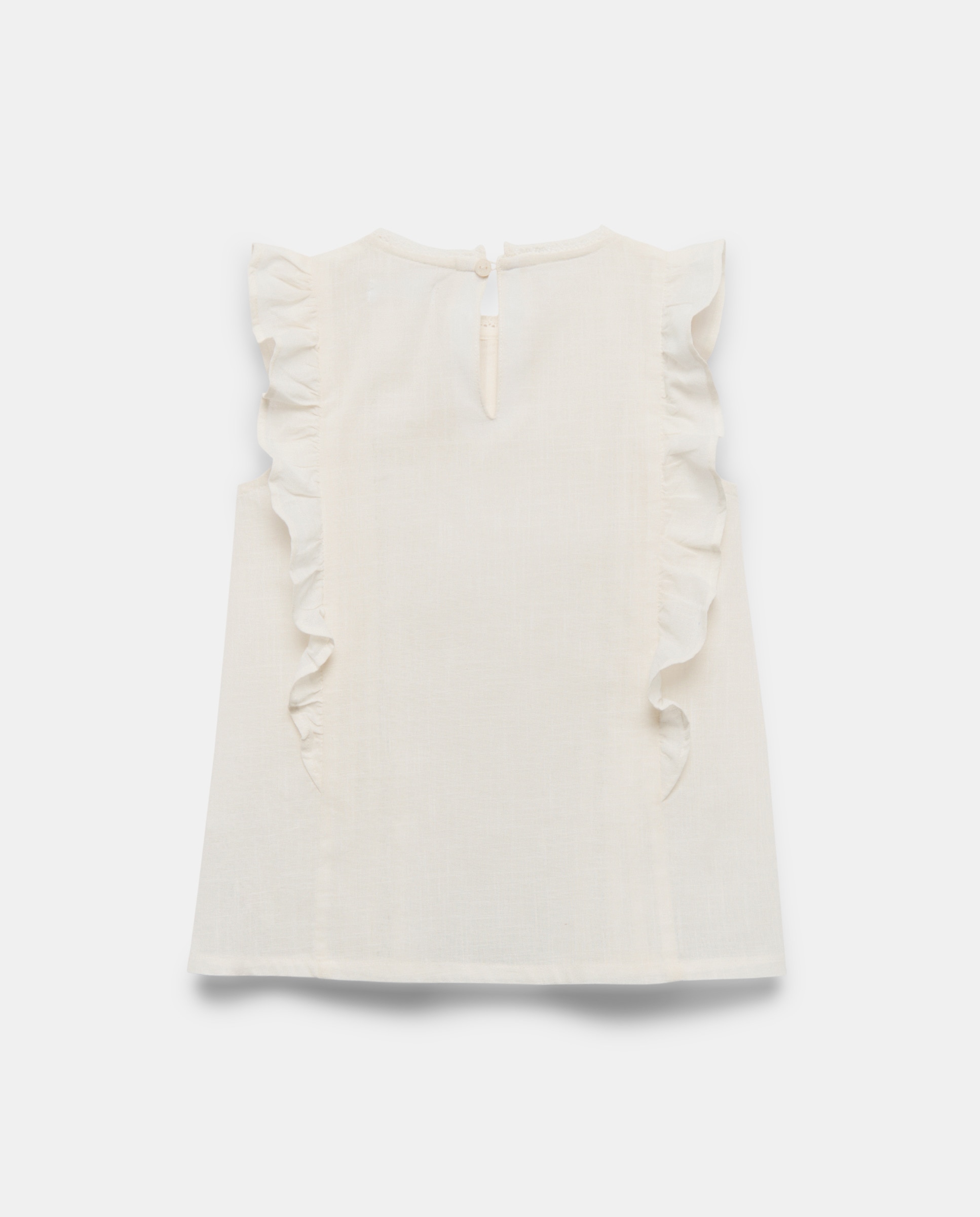 Blusa niña con jaretas 120 Crudo-2