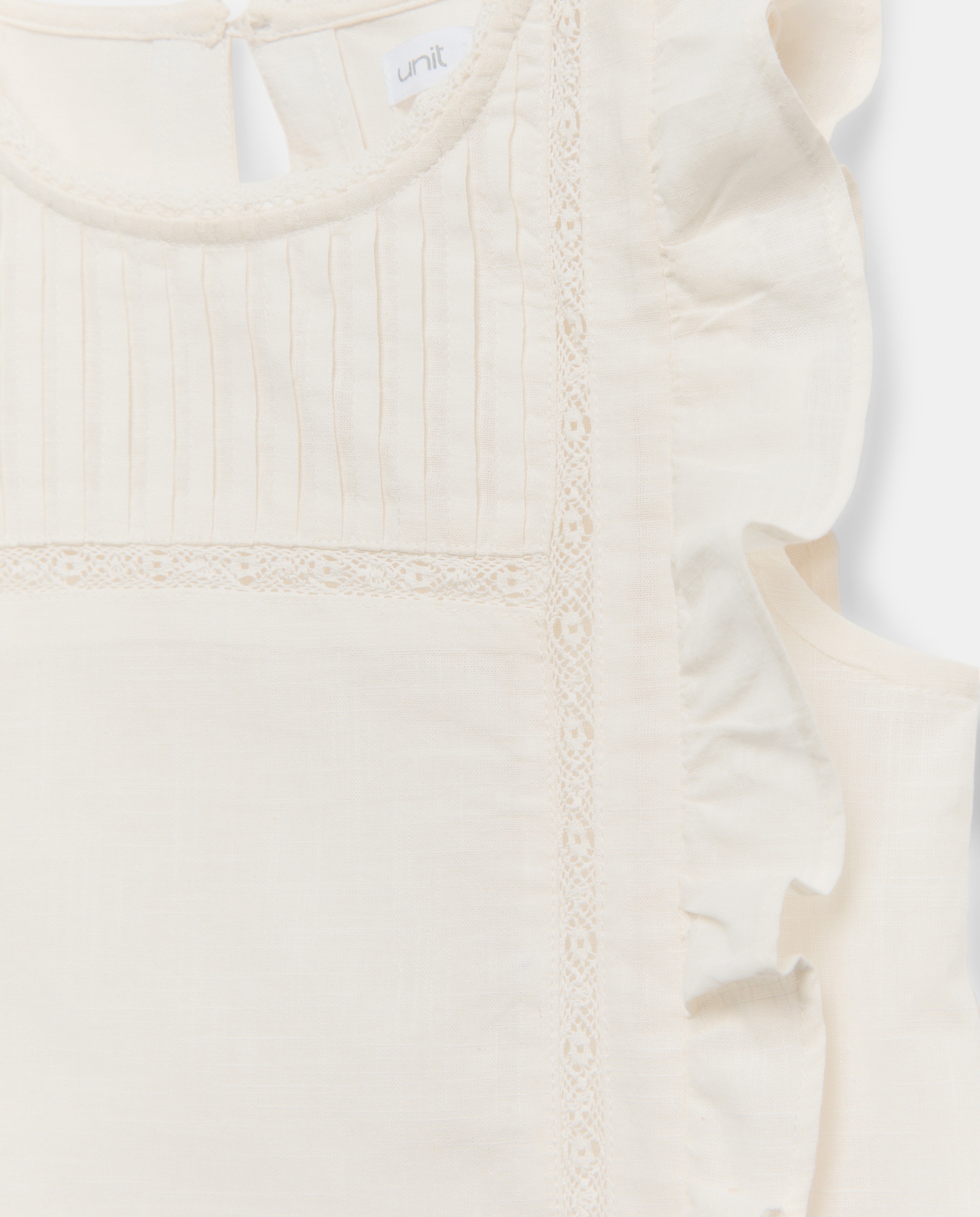 Blusa niña con jaretas 120 Crudo-3