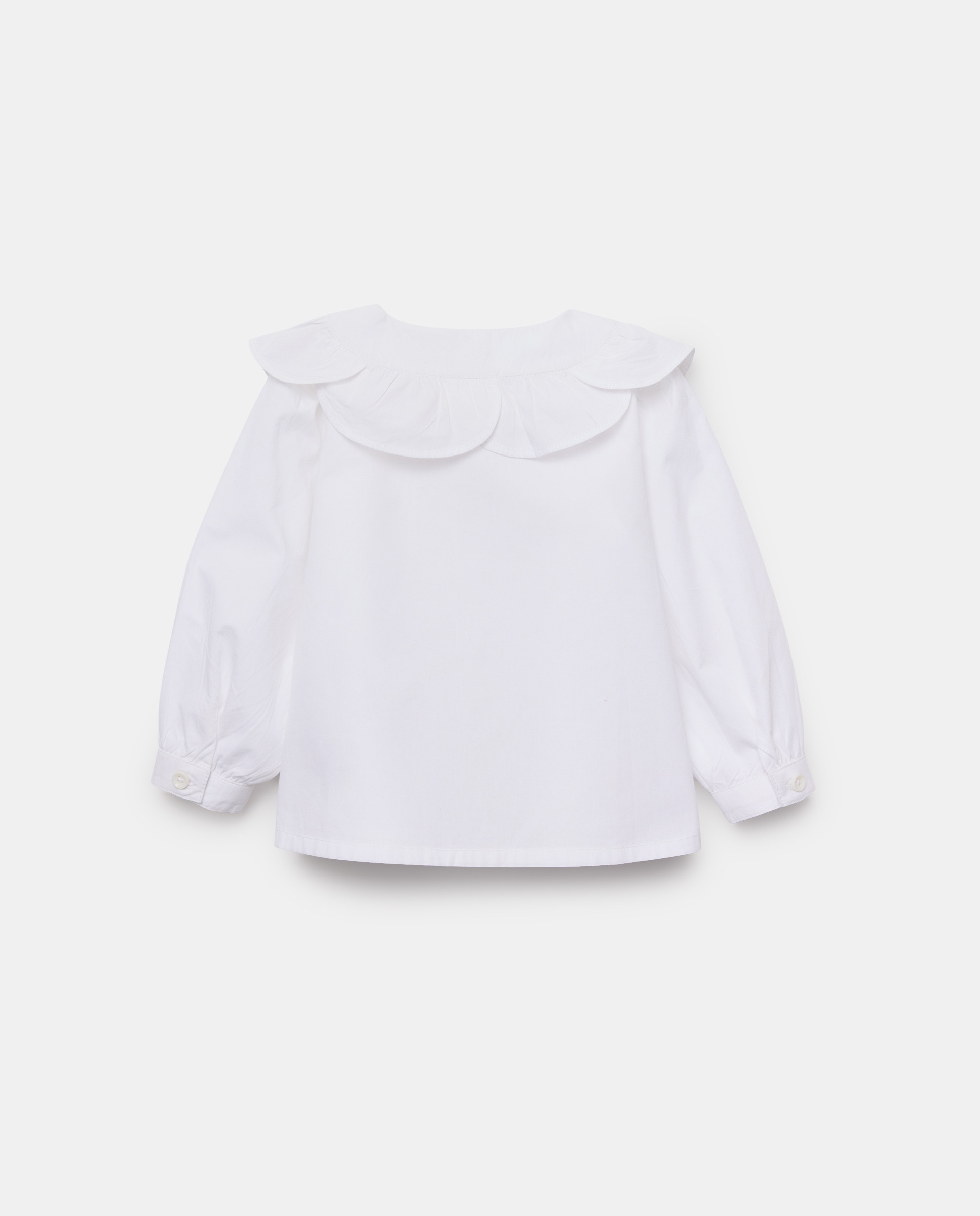 Blusa bebé niña manga larga con cuello flor Blanco-2