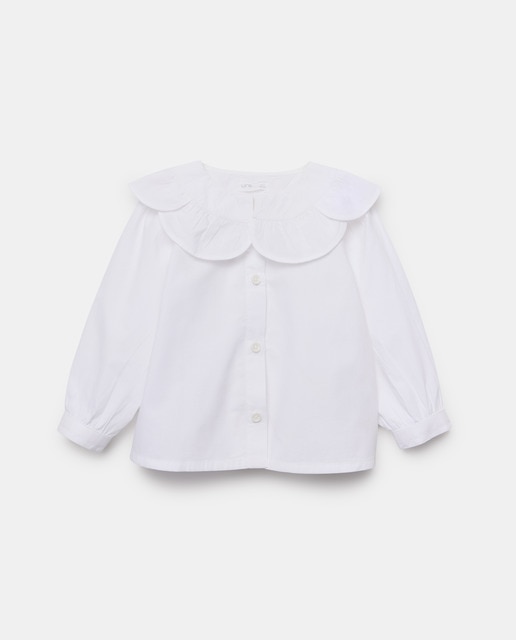 Imagen 0 de Blusa bebé niña manga larga con cuello flor