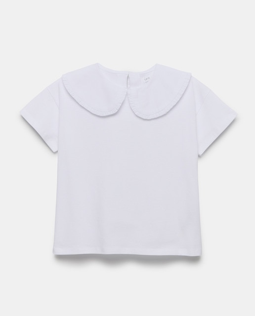 Imagen 0 de Camiseta niña abierta con cuello y lavado