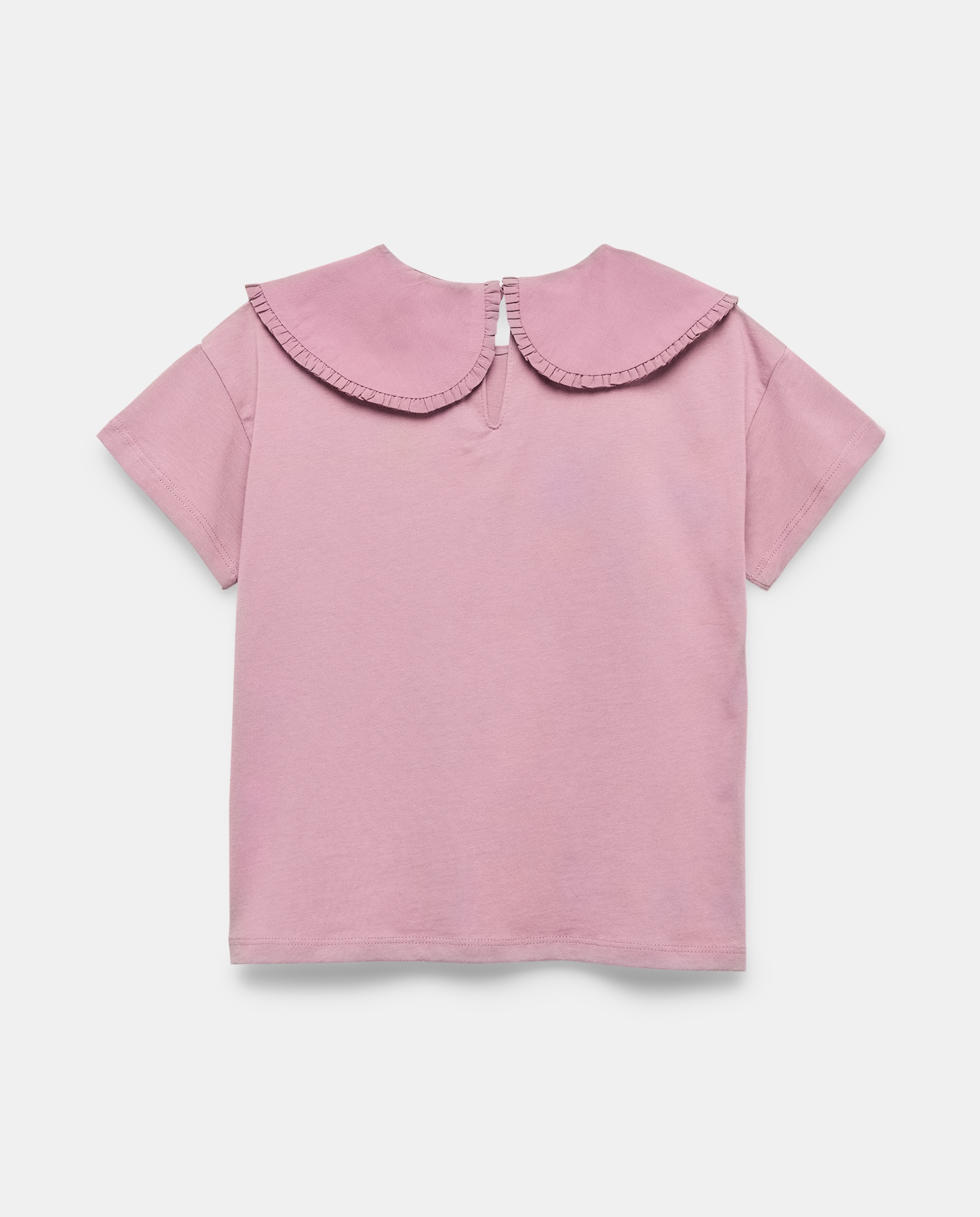 Camiseta niña abierta con cuello y lavado Morado-2