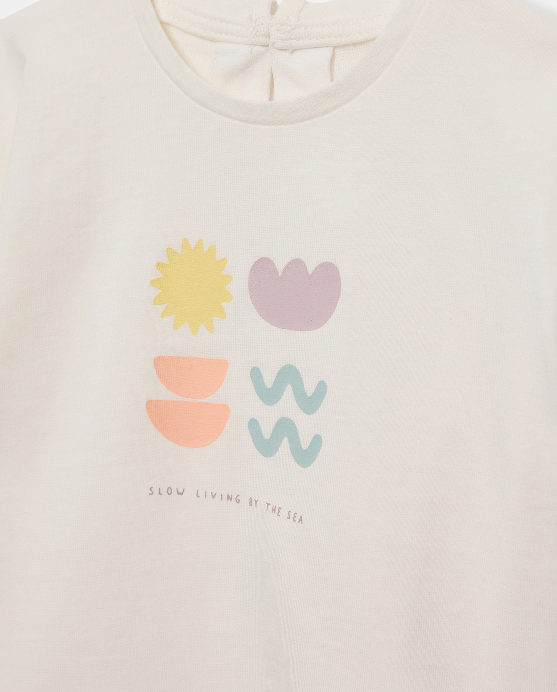 Camiseta bebé niña estampada Blanco roto-3