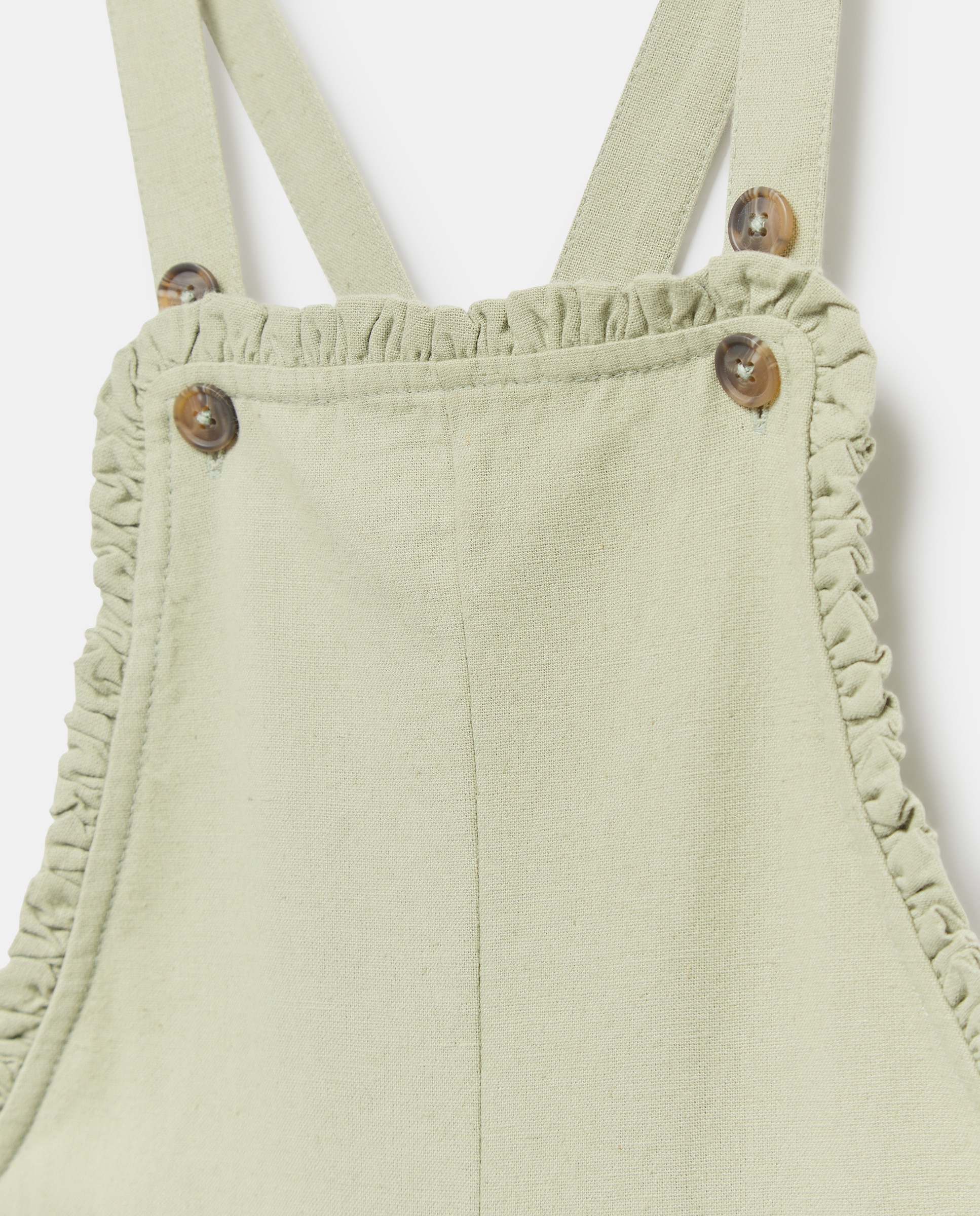 Peto niña largo de lino 520 Kaki-3
