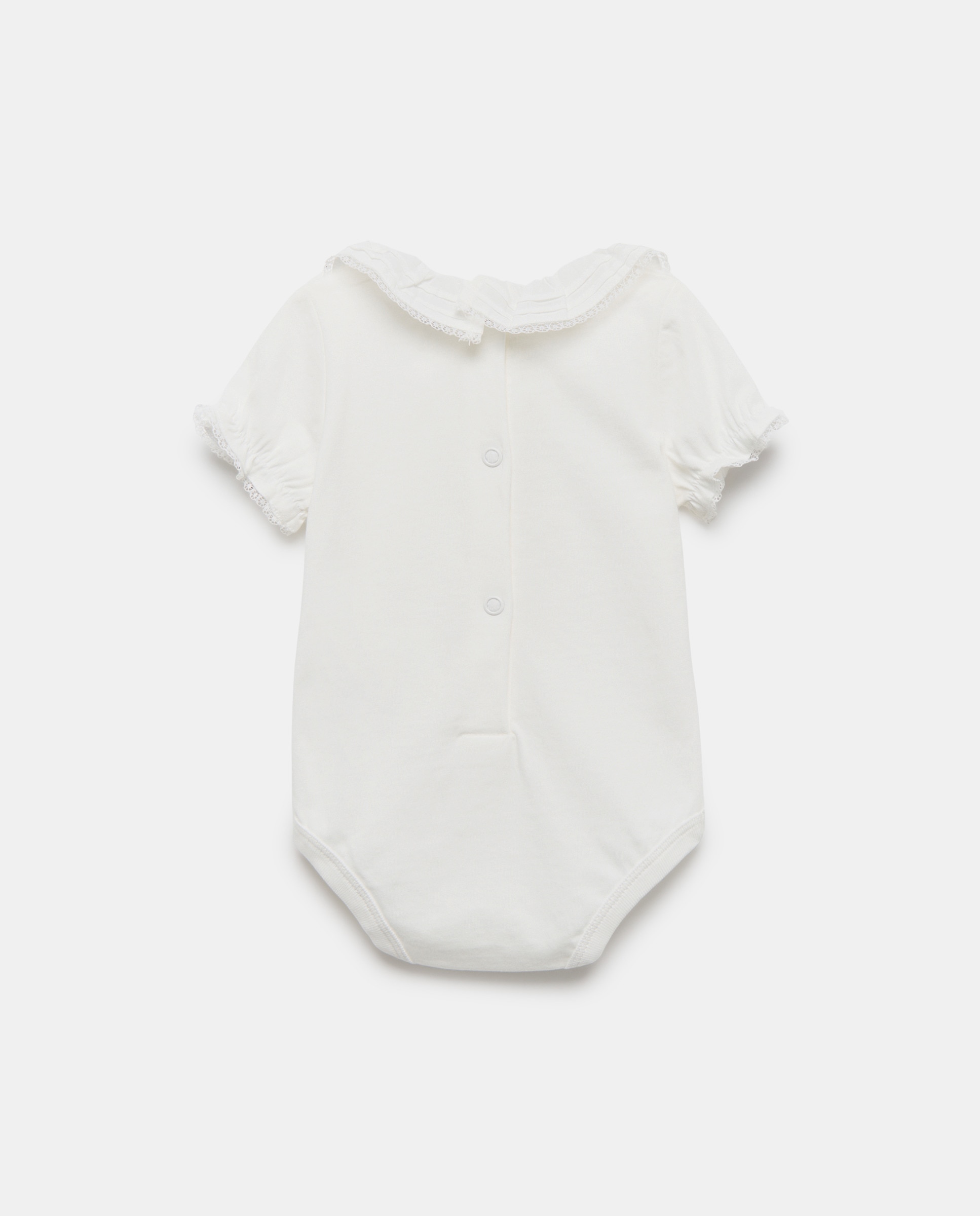 Body de recién nacido cuello pliegue Blanco roto-2