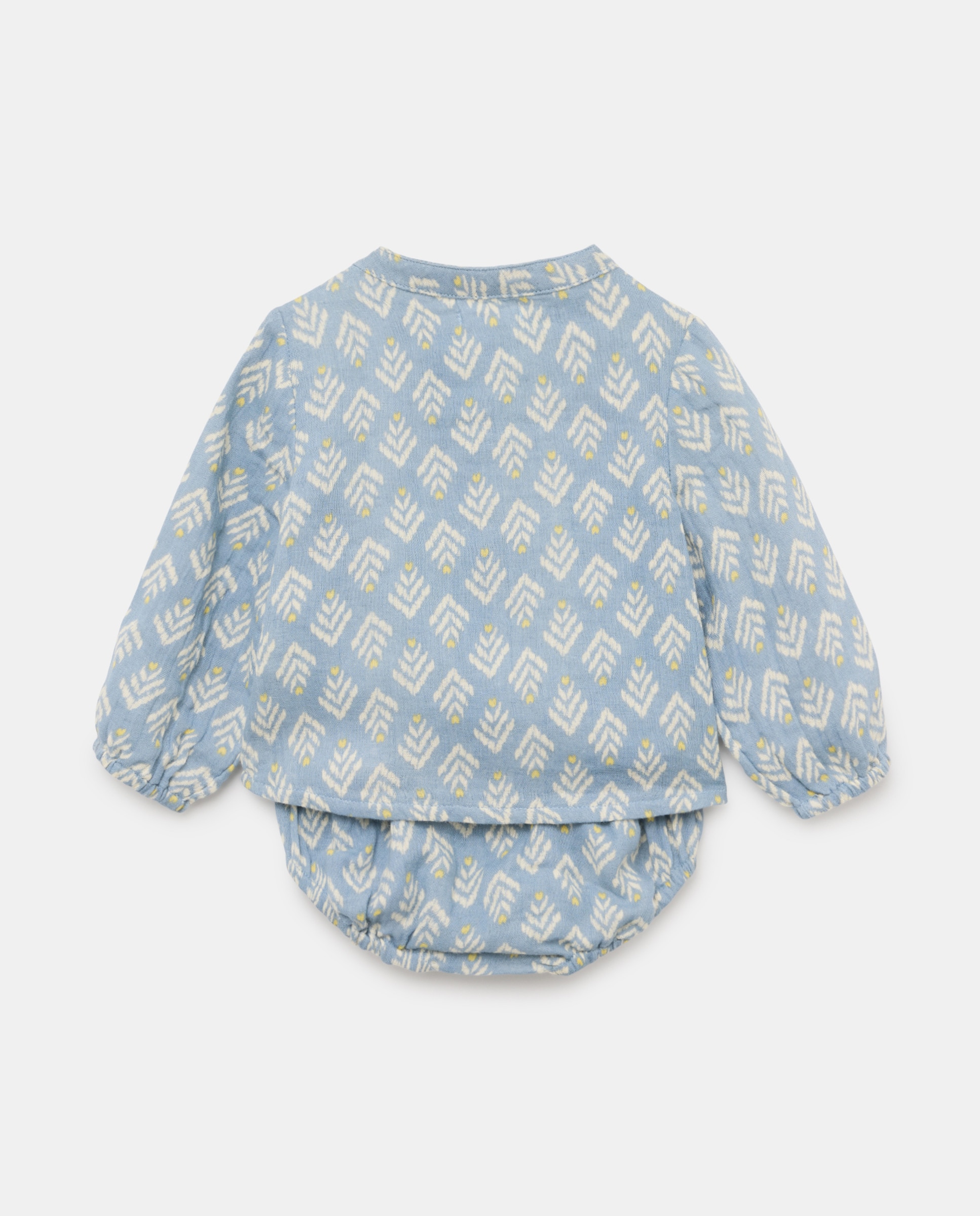 Conjunto de recién nacido étnico gasa 400 Azul-2