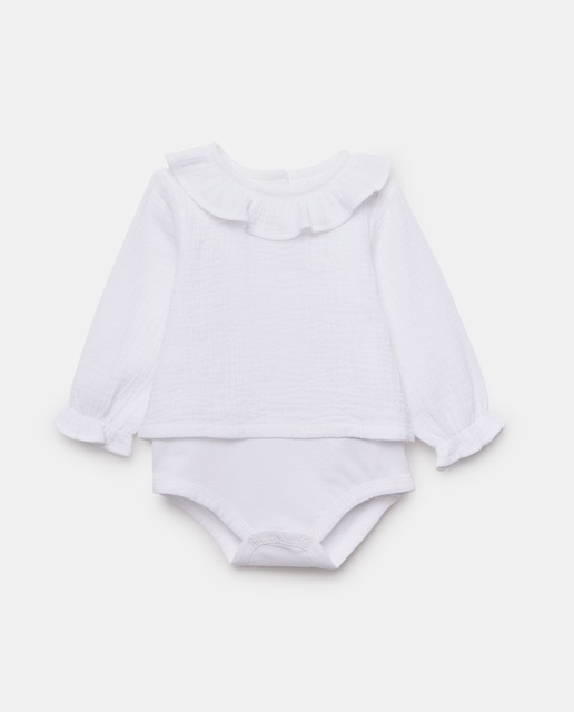 Imagen 0 de Blusa body de recién nacido manga larga cuello