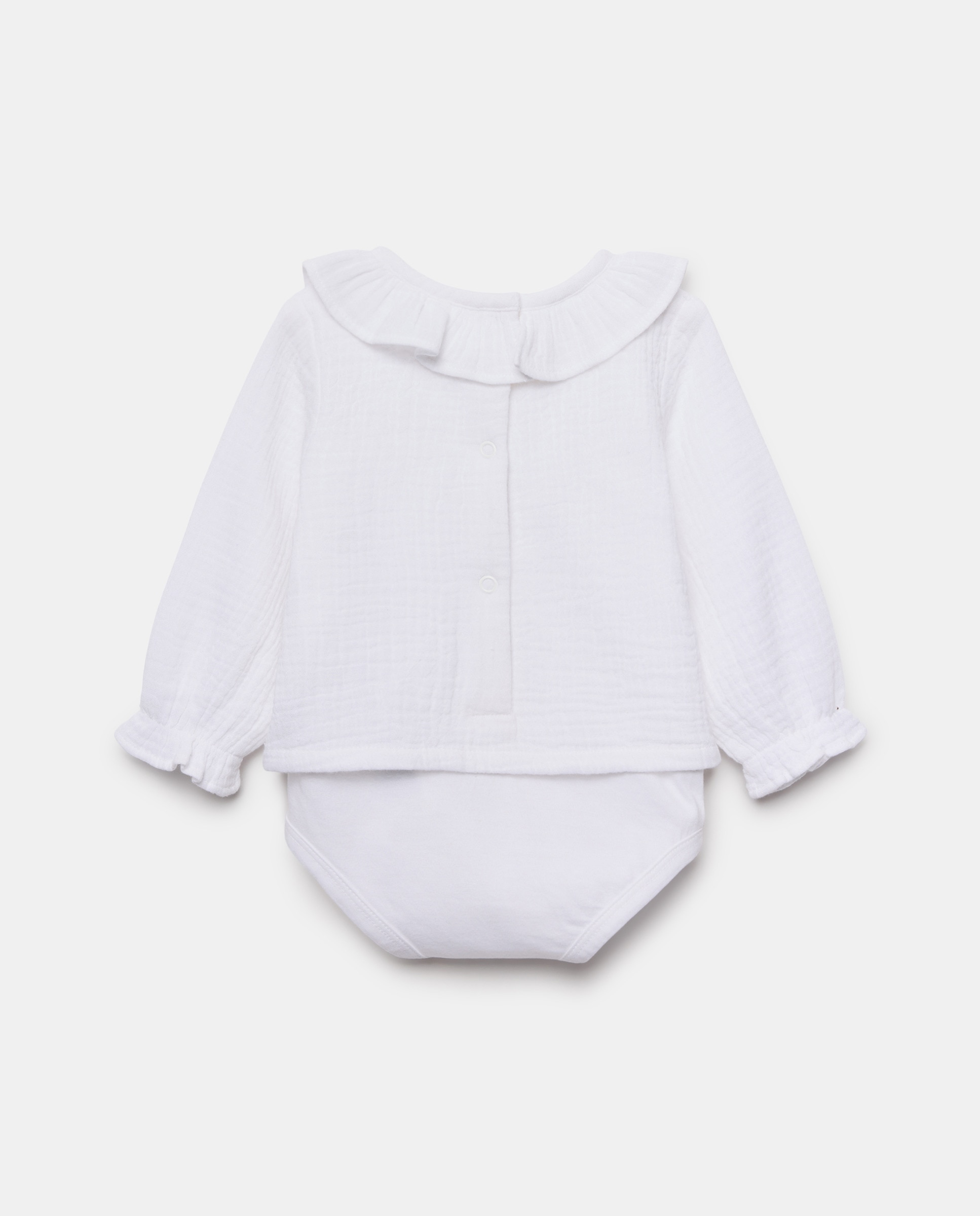 Blusa body de recién nacido manga larga cuello Blanco-2