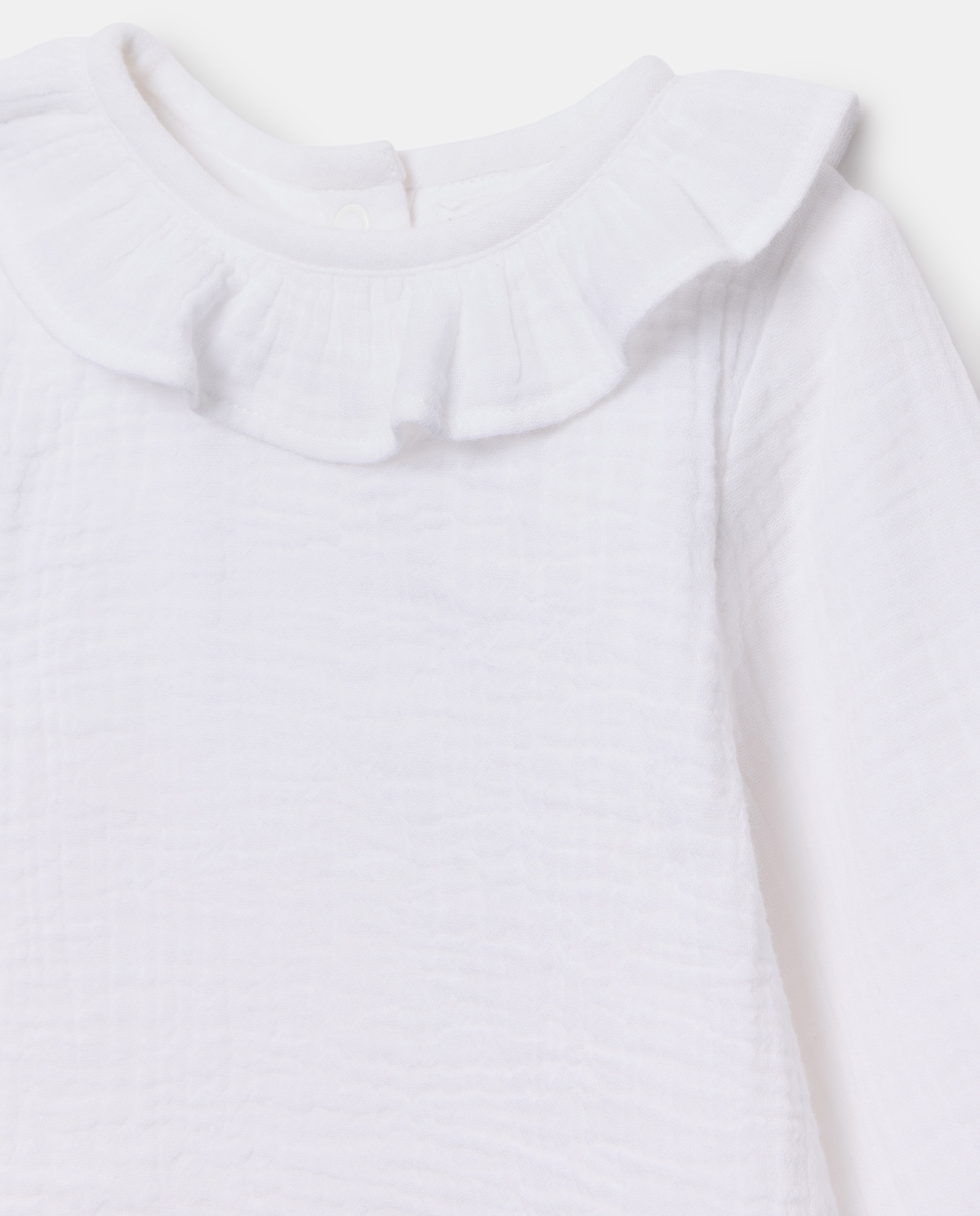 Blusa body de recién nacido manga larga cuello Blanco-3