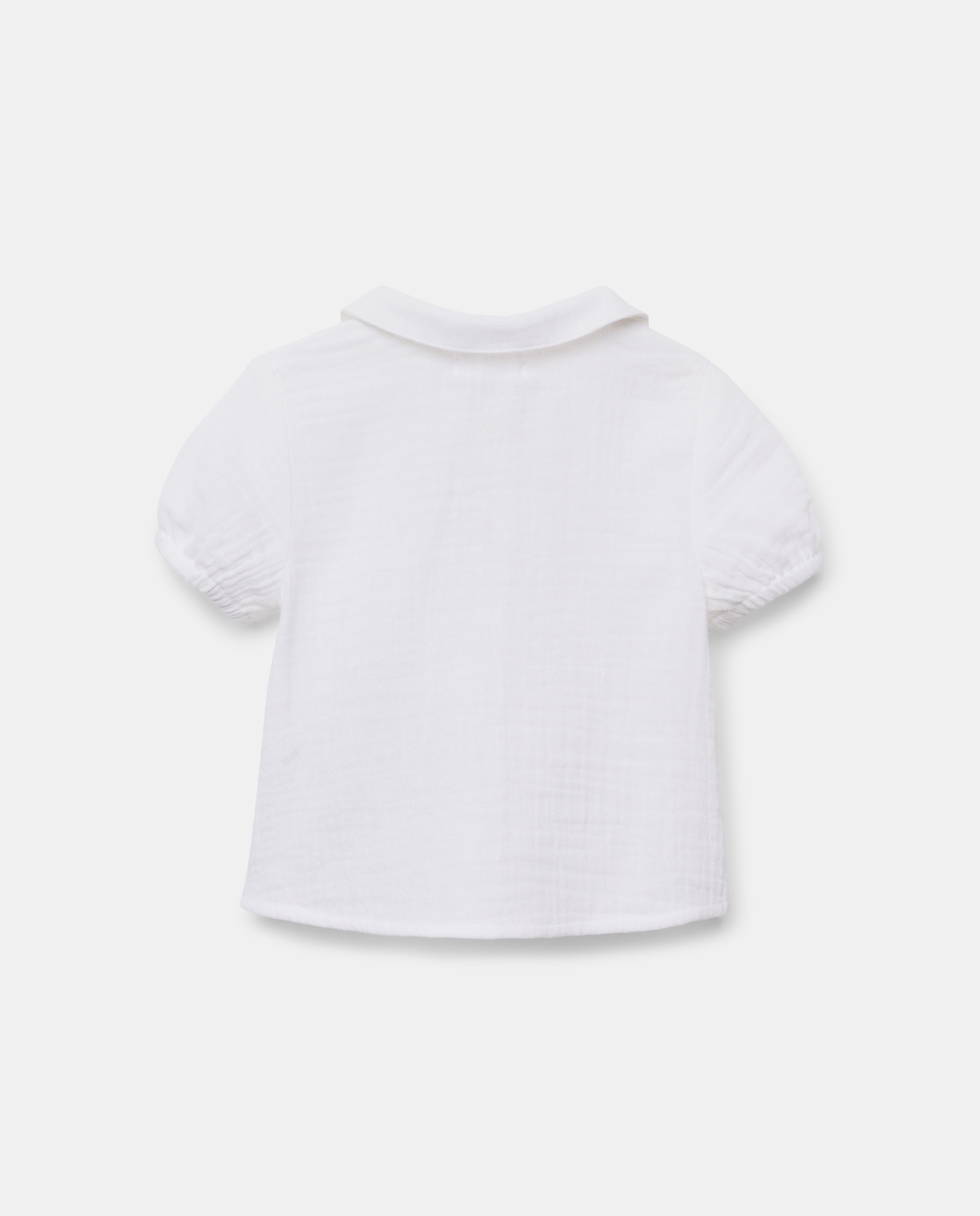 Camisa de recién nacido gasa manga corta Blanco roto-2