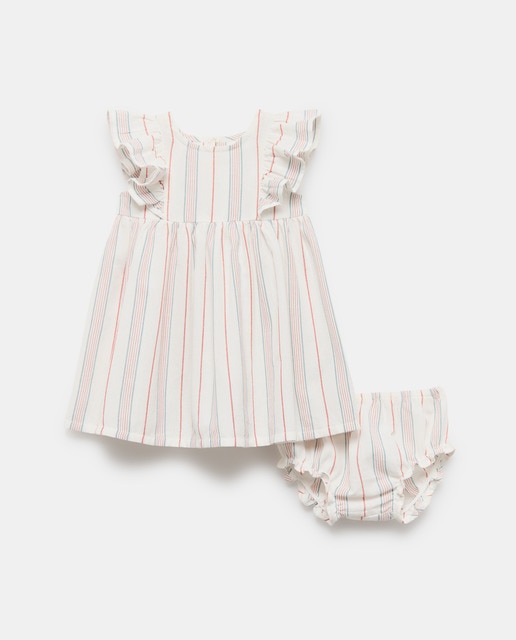 Imagen 0 de Vestido bebé niña  de rayas de lino