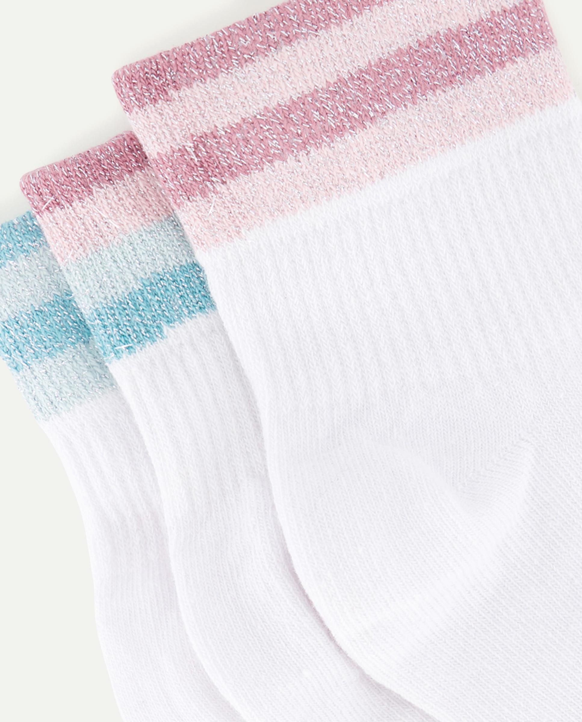Pack de 3 Pares de Meias Desportivas pelo Tornozelo Invisíveis Cotton Juice Branco-2