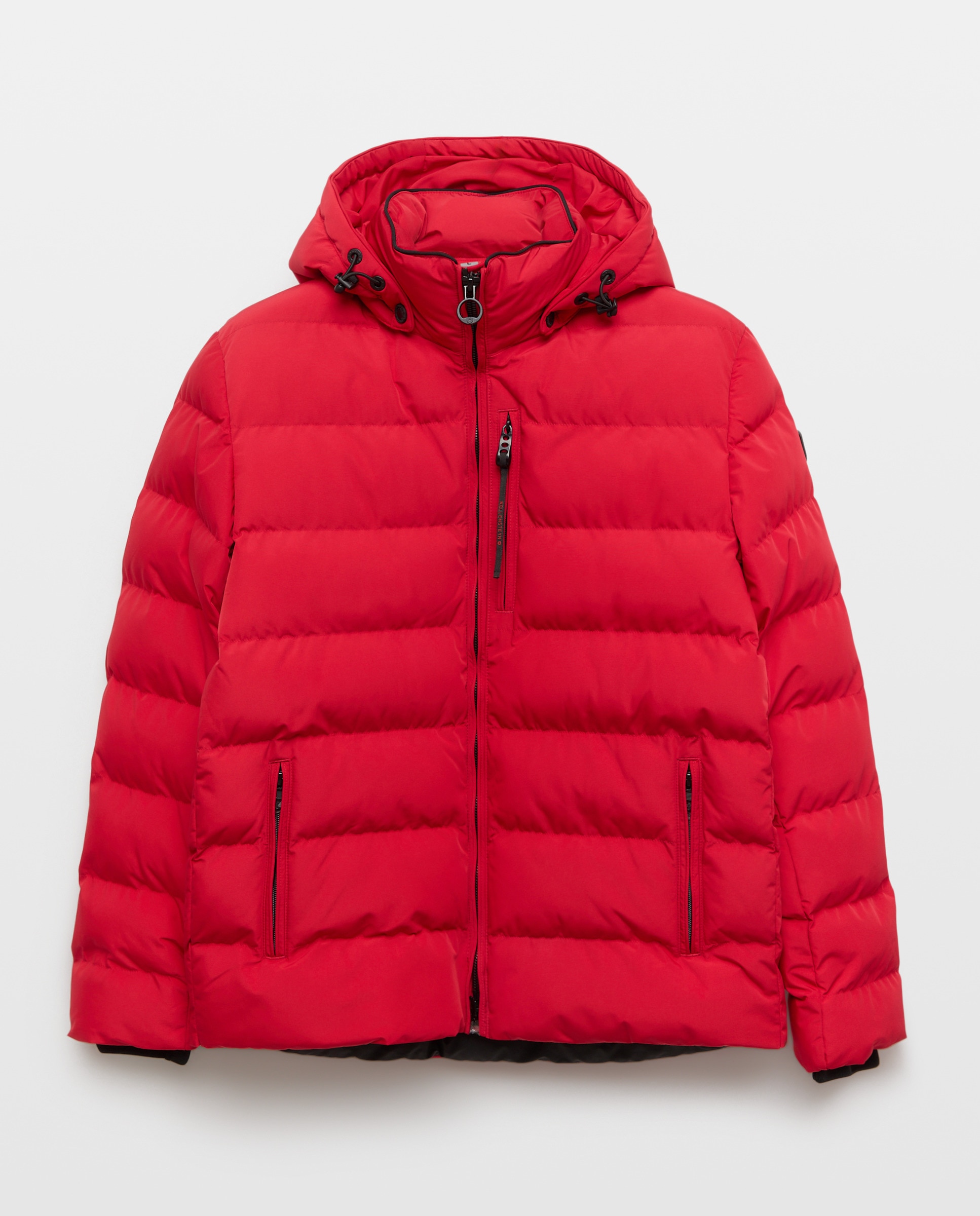 Parka Acolchoada com Capuz Desmontável Vermelho-5
