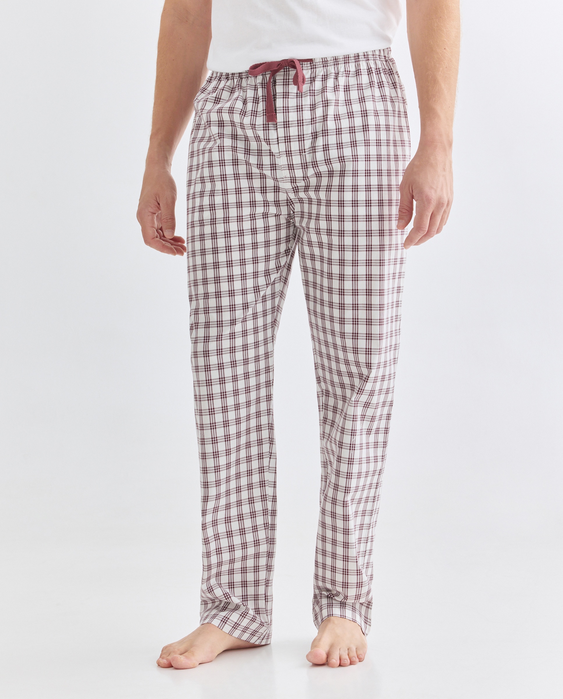 Pantalón Pijama hombre algodón Granate-2