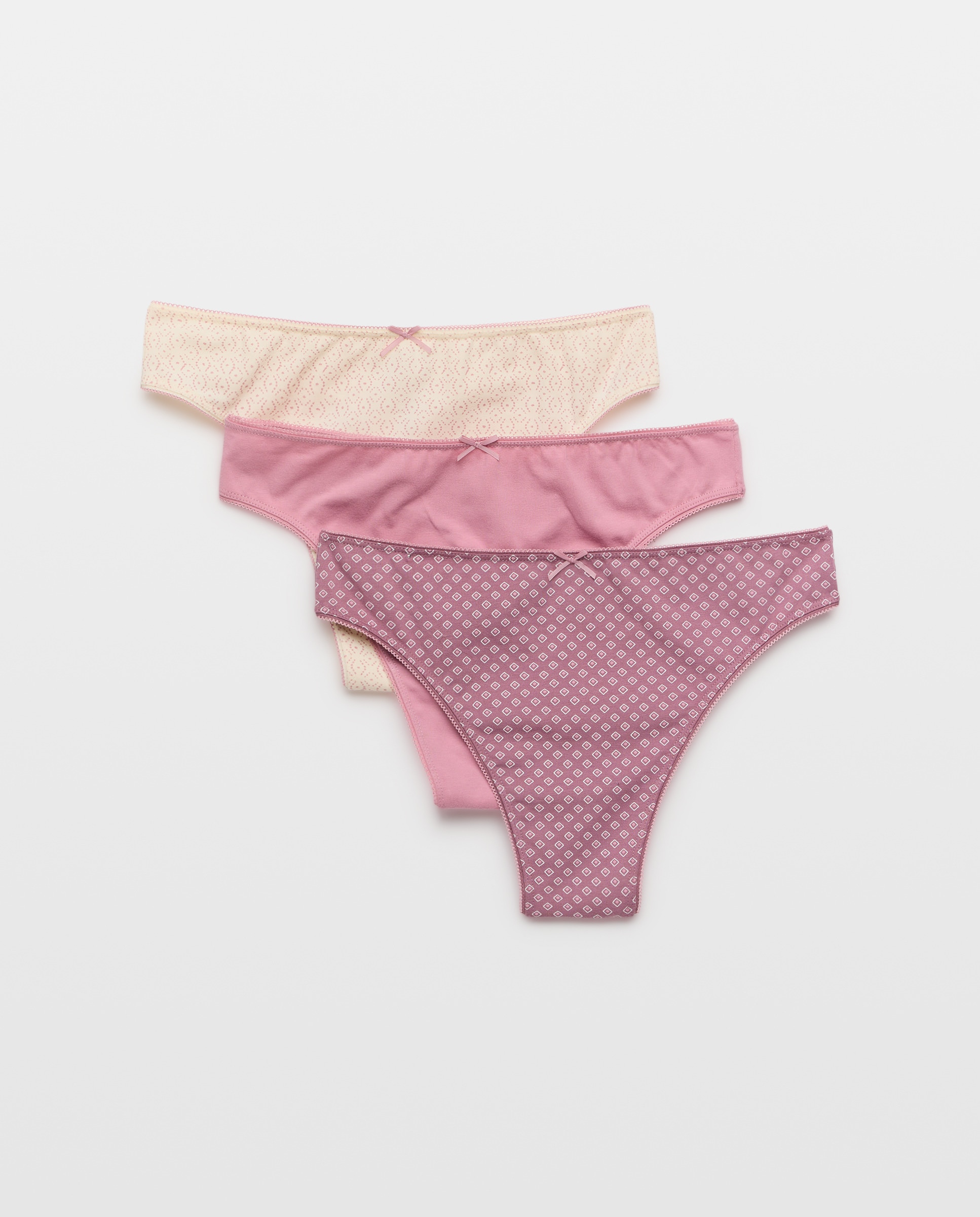 Pack de 3 Cuecas de Malha Geométrica Rosa-3
