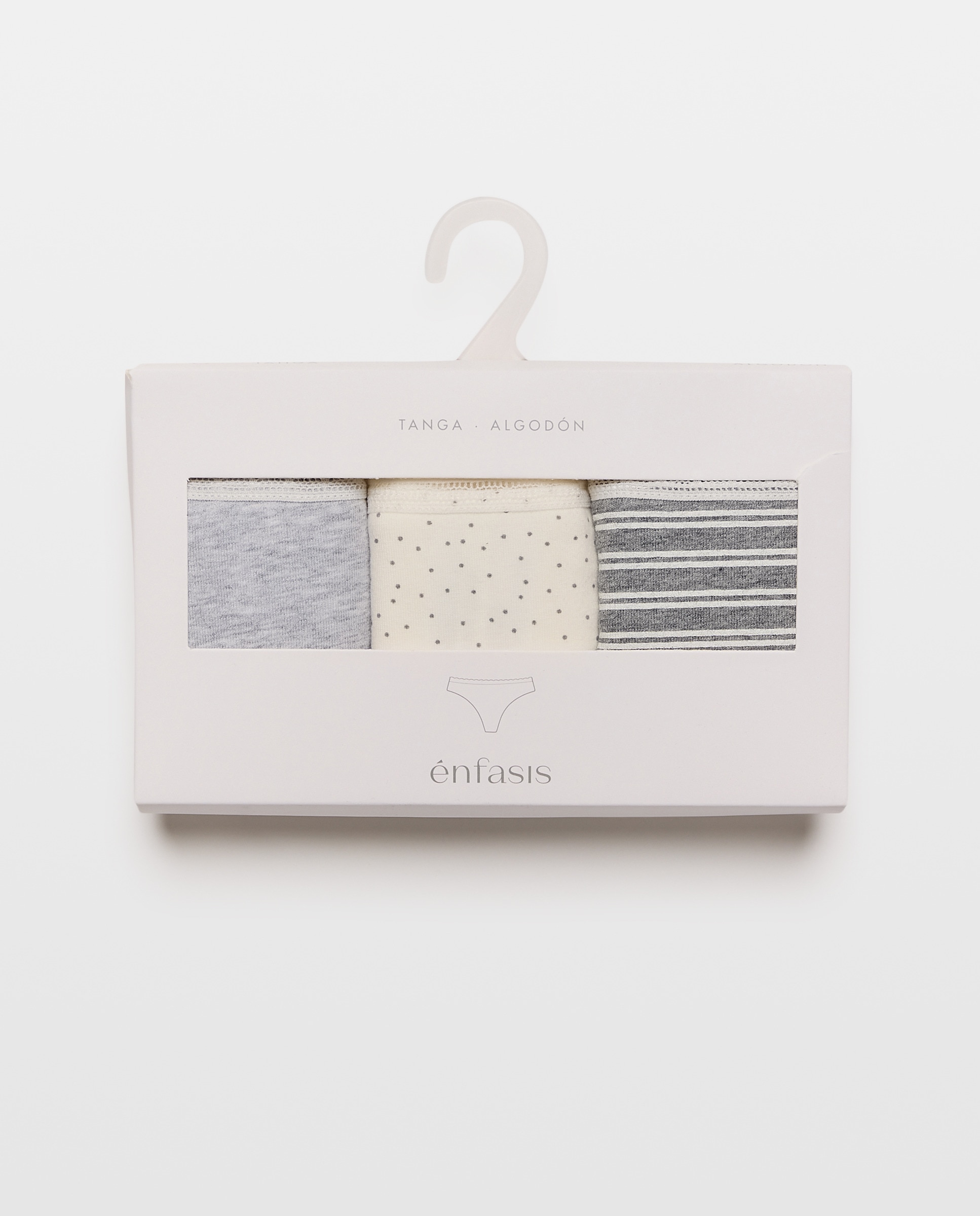 Pack de 3 Tangas com Detalhe de Elástico Branco-6