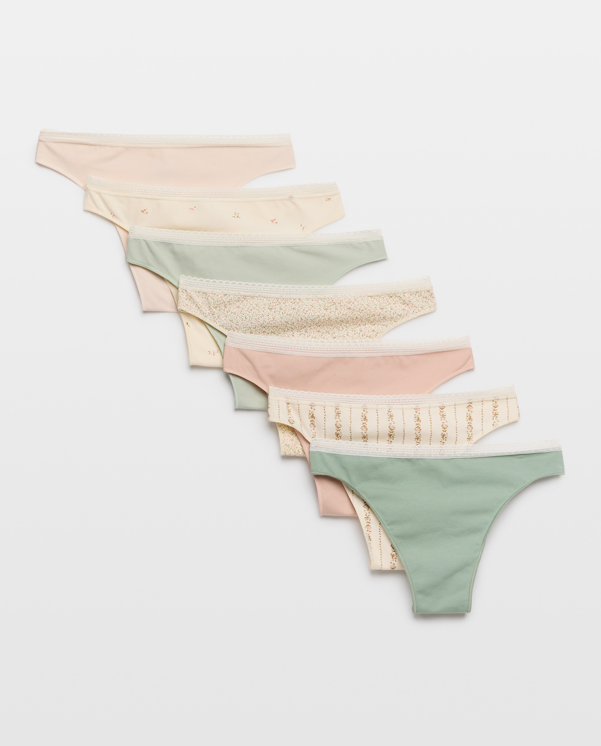 Pack de 7 Tangas com Bolos Branco-3