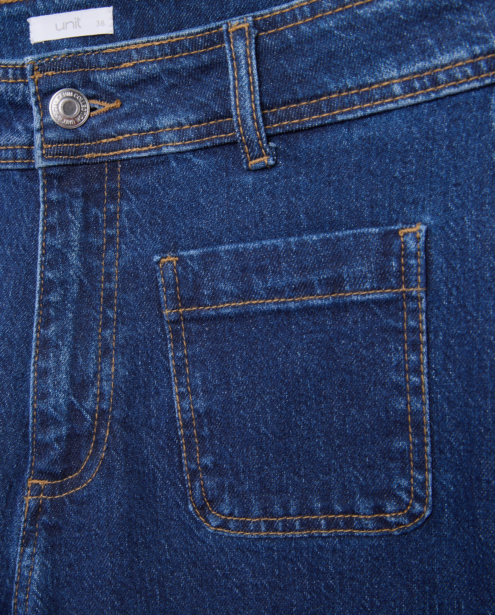 Pantalón denim culotte de mujer Azul Suave-5
