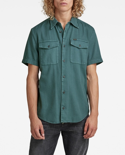 Imagen 0 de Camisa de hombre Marine de corte ajustado con bolsillos en el pecho