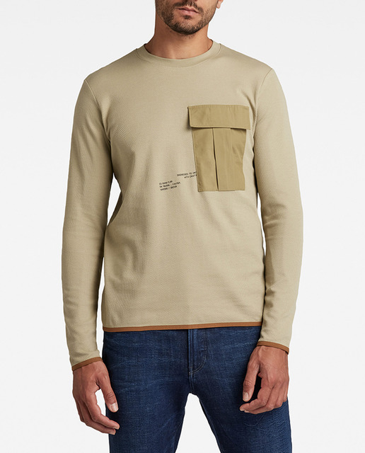 Imagen 0 de Camiseta de hombre estilo sudadera Slanted Pocketcon corte recto y cuello redondo