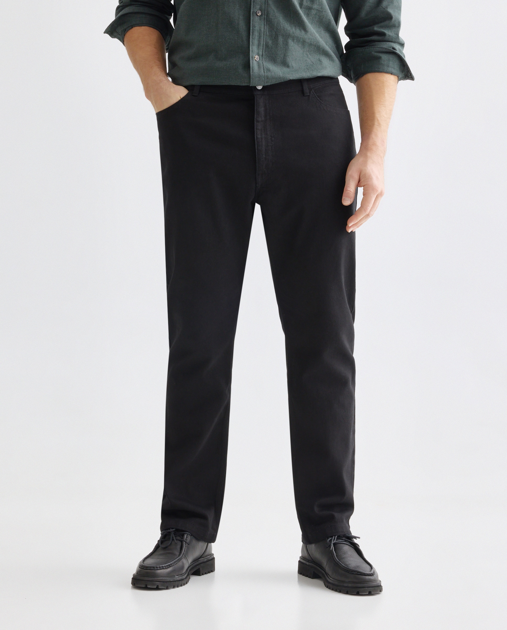 Jeans de Cinco Bolsos Preto-2