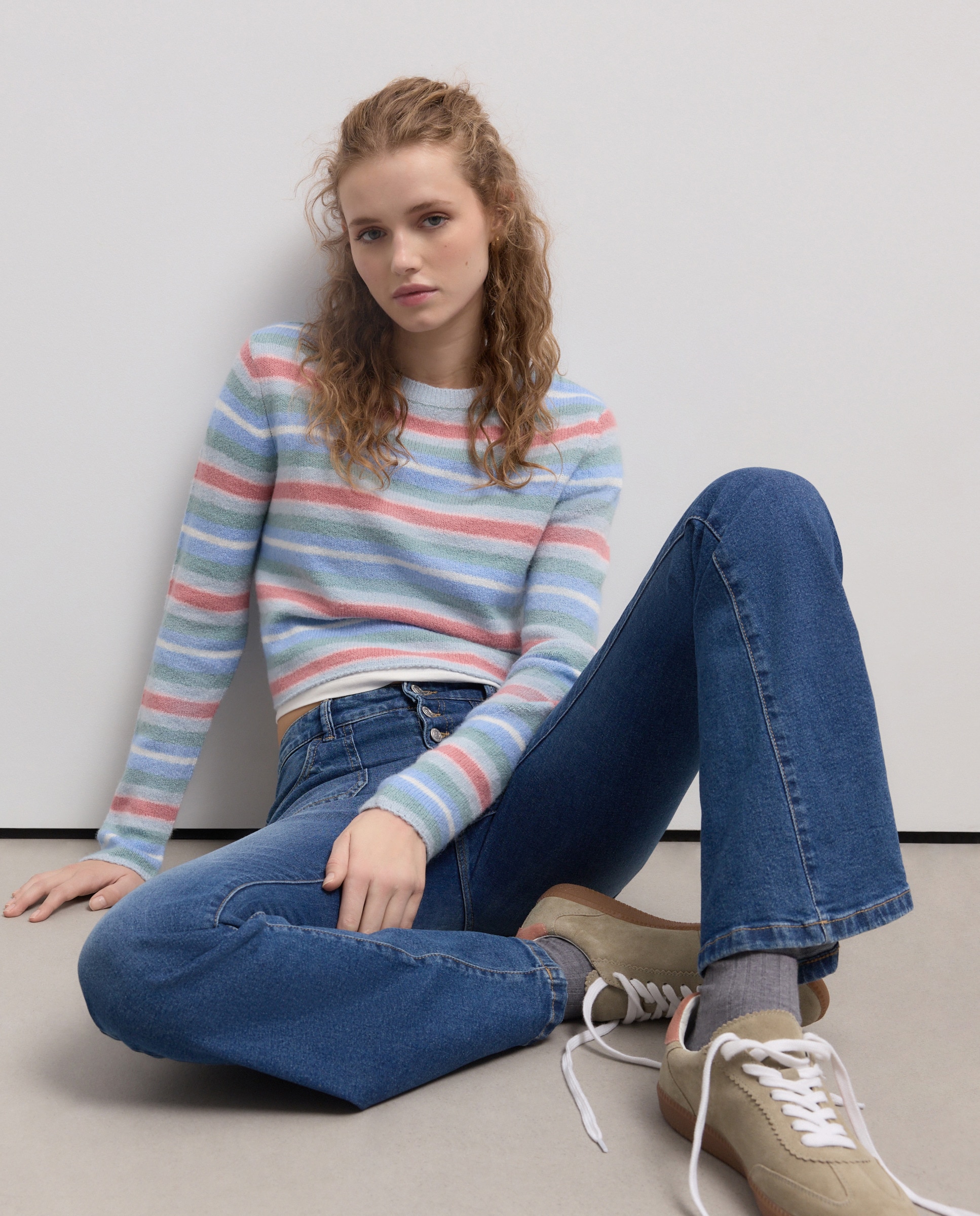 Sapatilhas em Pele - Bicolor 520 Caqui-6