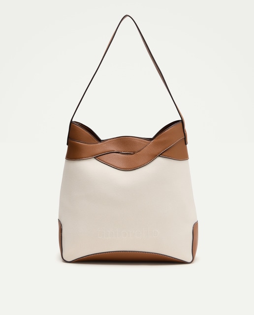 Imagem 0 de Mala Hobo de Lona com Trança