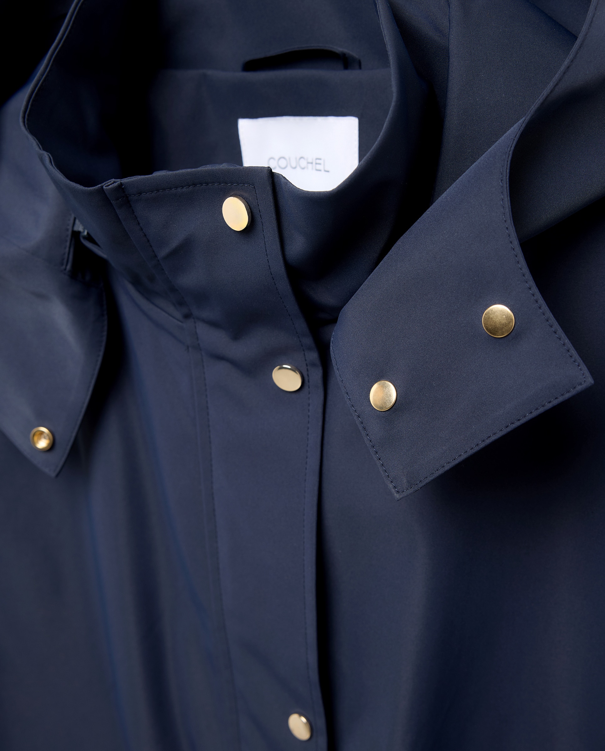 Parka Estilo Náutica com Capuz Azul-marinho-7