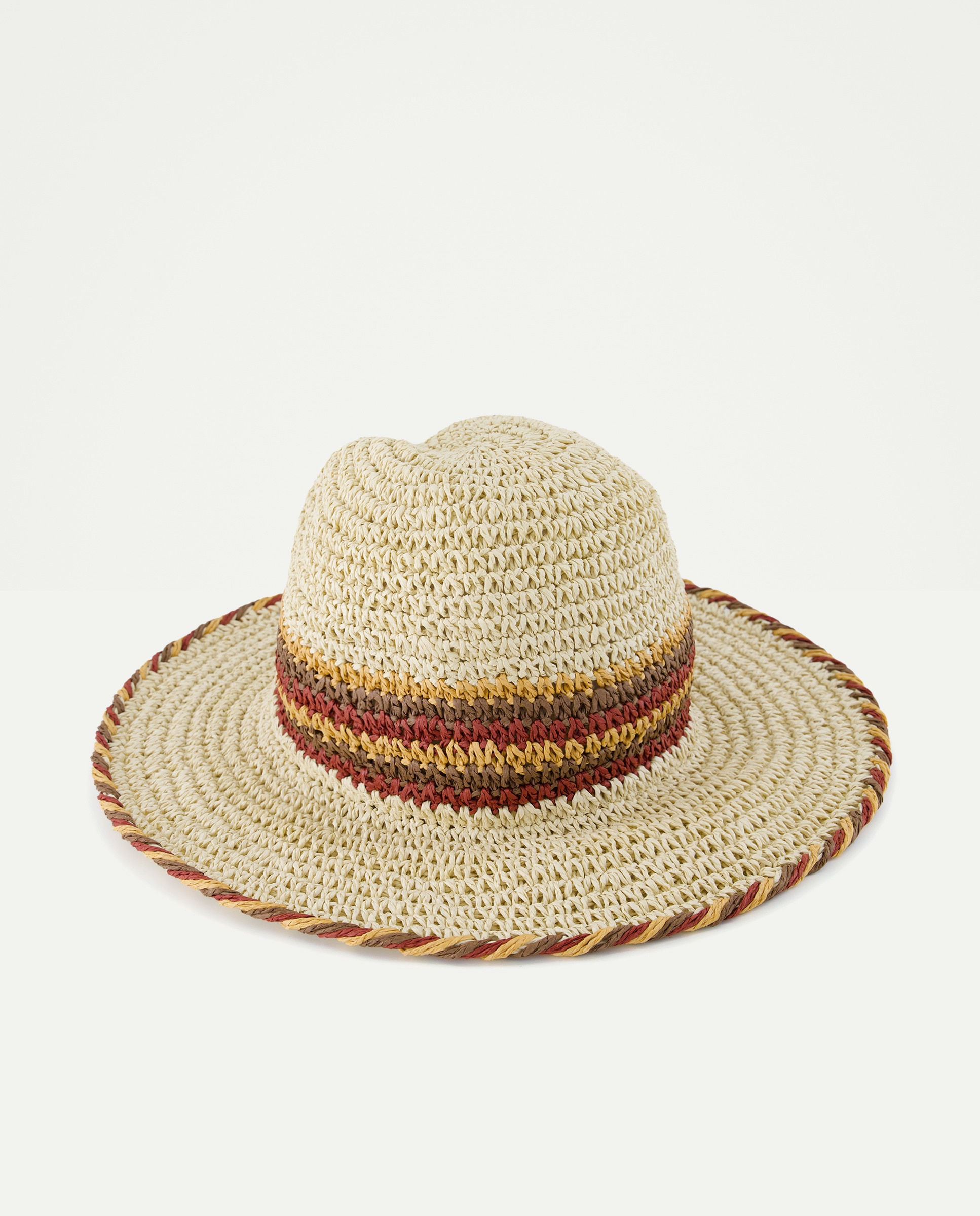 Imagem 0 de Chapéu de Aba Larga com Riscas em Contraste