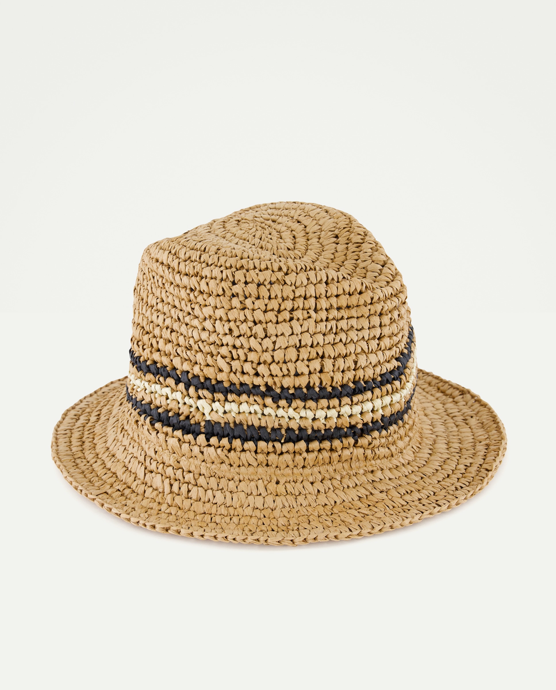 Imagem 0 de Chapéu de Aba Larga com Riscas em Contraste