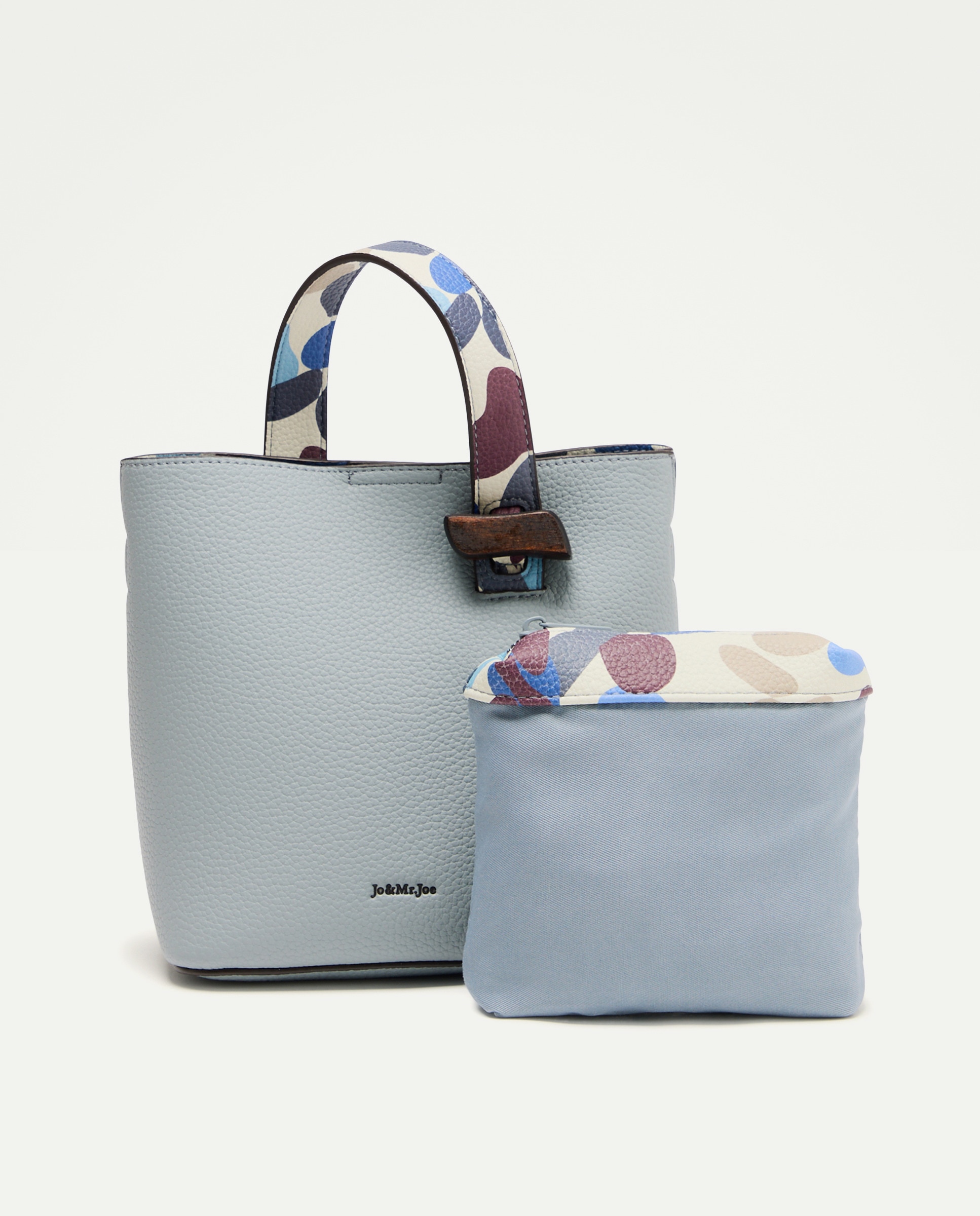 Mala de Mão e Tiracolo com Alça Estampada 400 Azul-3