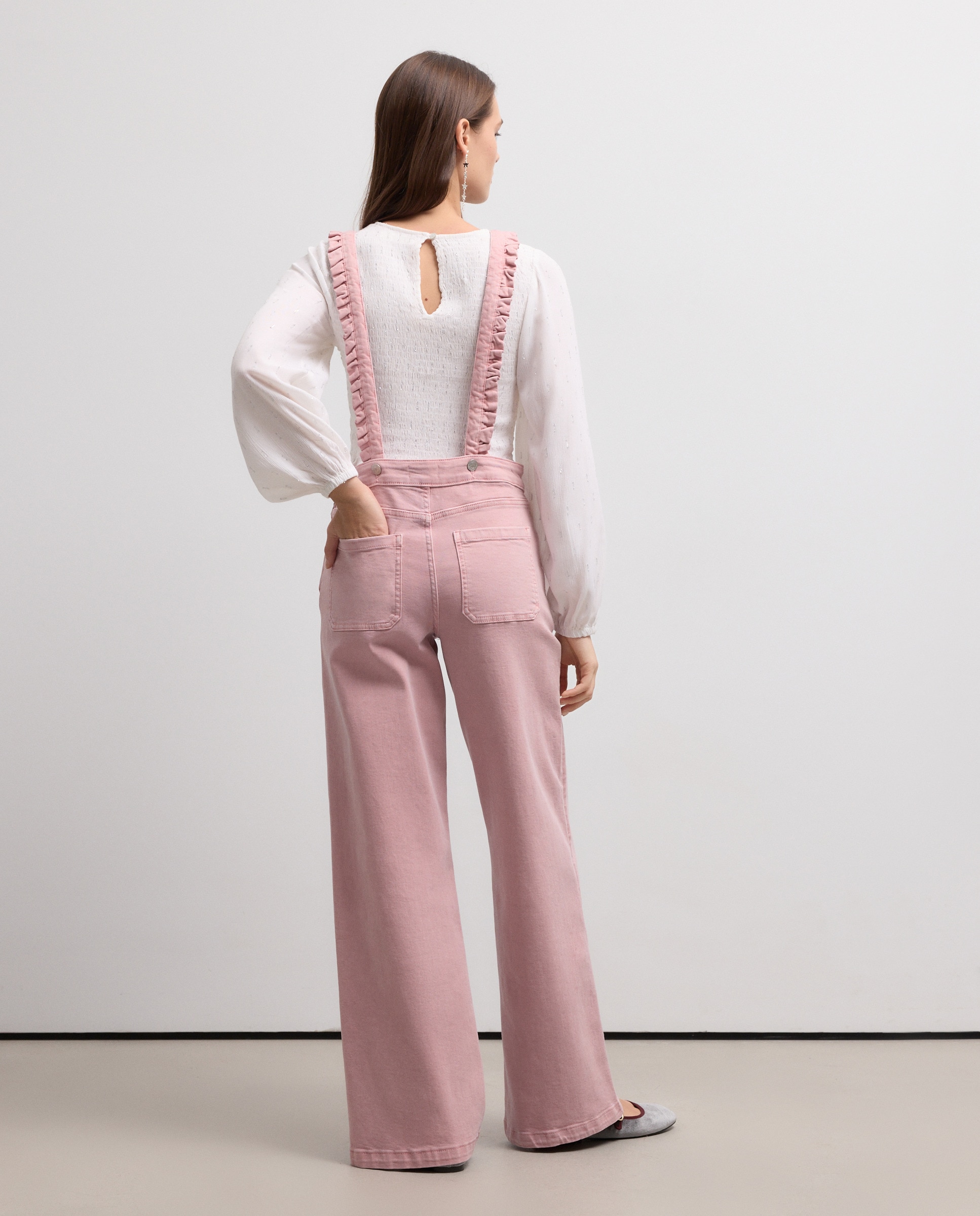 Jardineiras com Folhos 200 Rosa-3