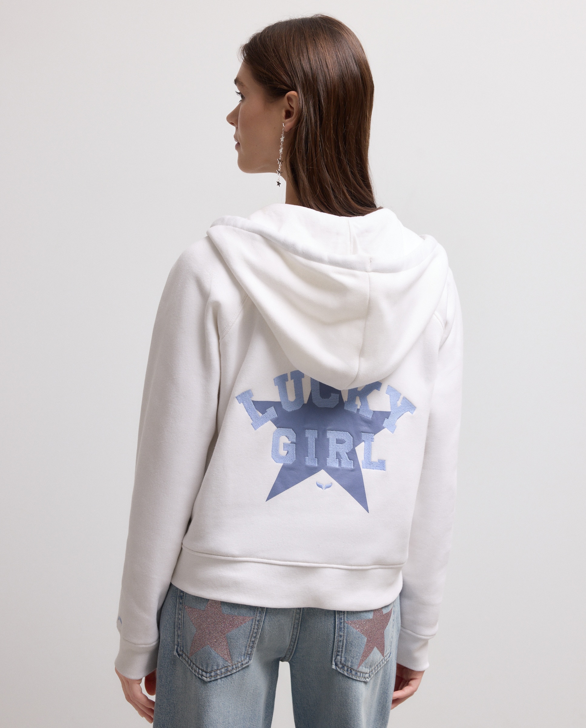 Sweatshirt com Capuz Aberto Hoodie Branco-2