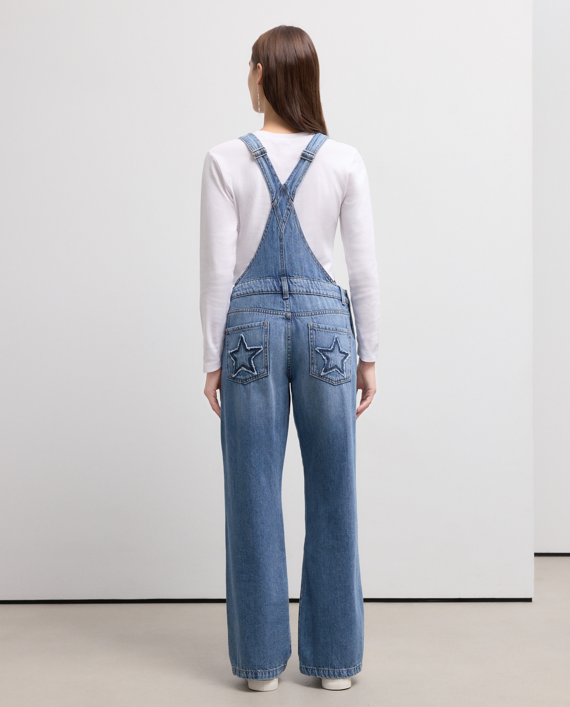 Jardineiras de Ganga com Estrela Azul-índigo-3