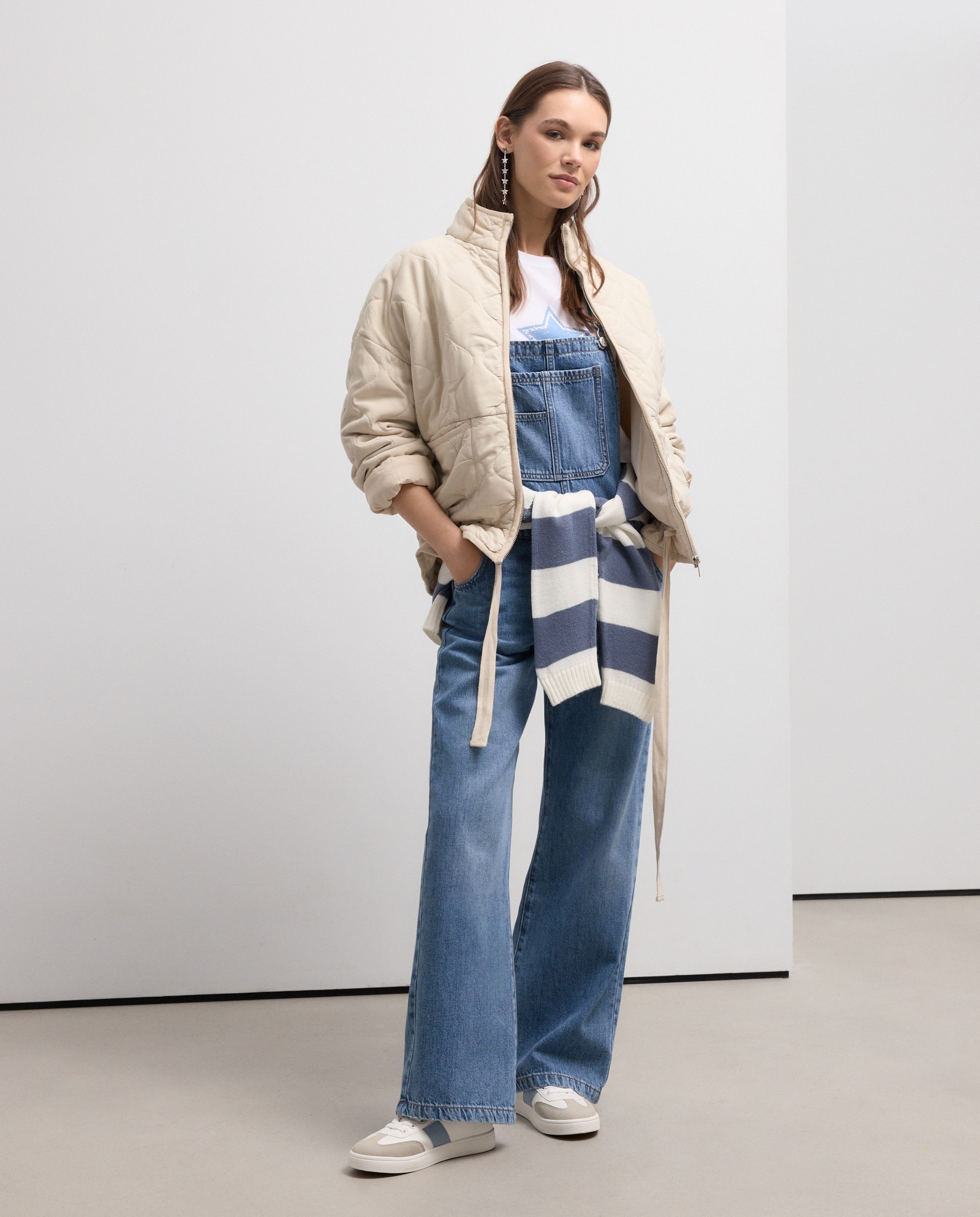 Jardineiras de Ganga com Estrela Azul-índigo-4