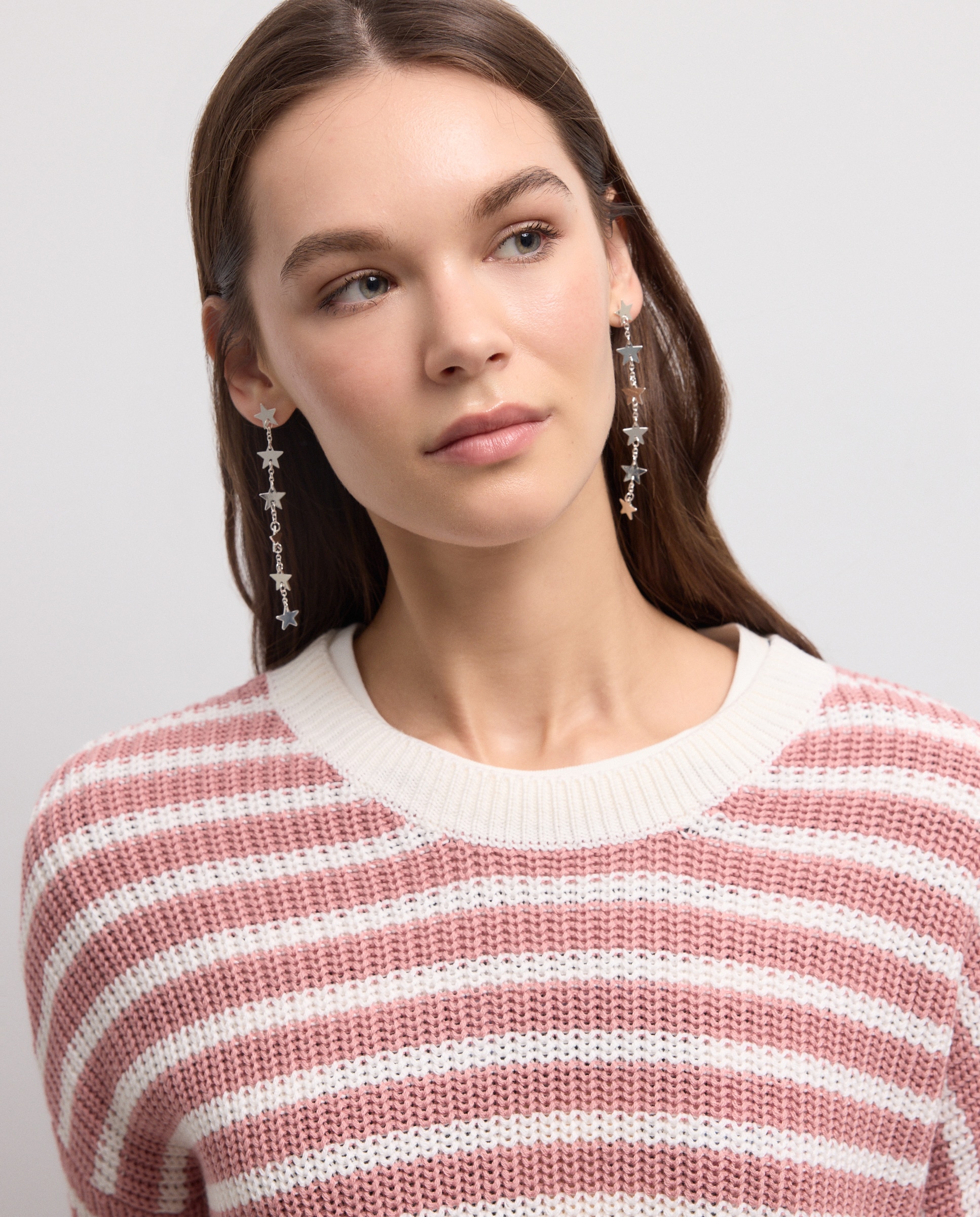 Camisola de Malha de Manga Comprida Oversize 220 Rosa Pálido-4