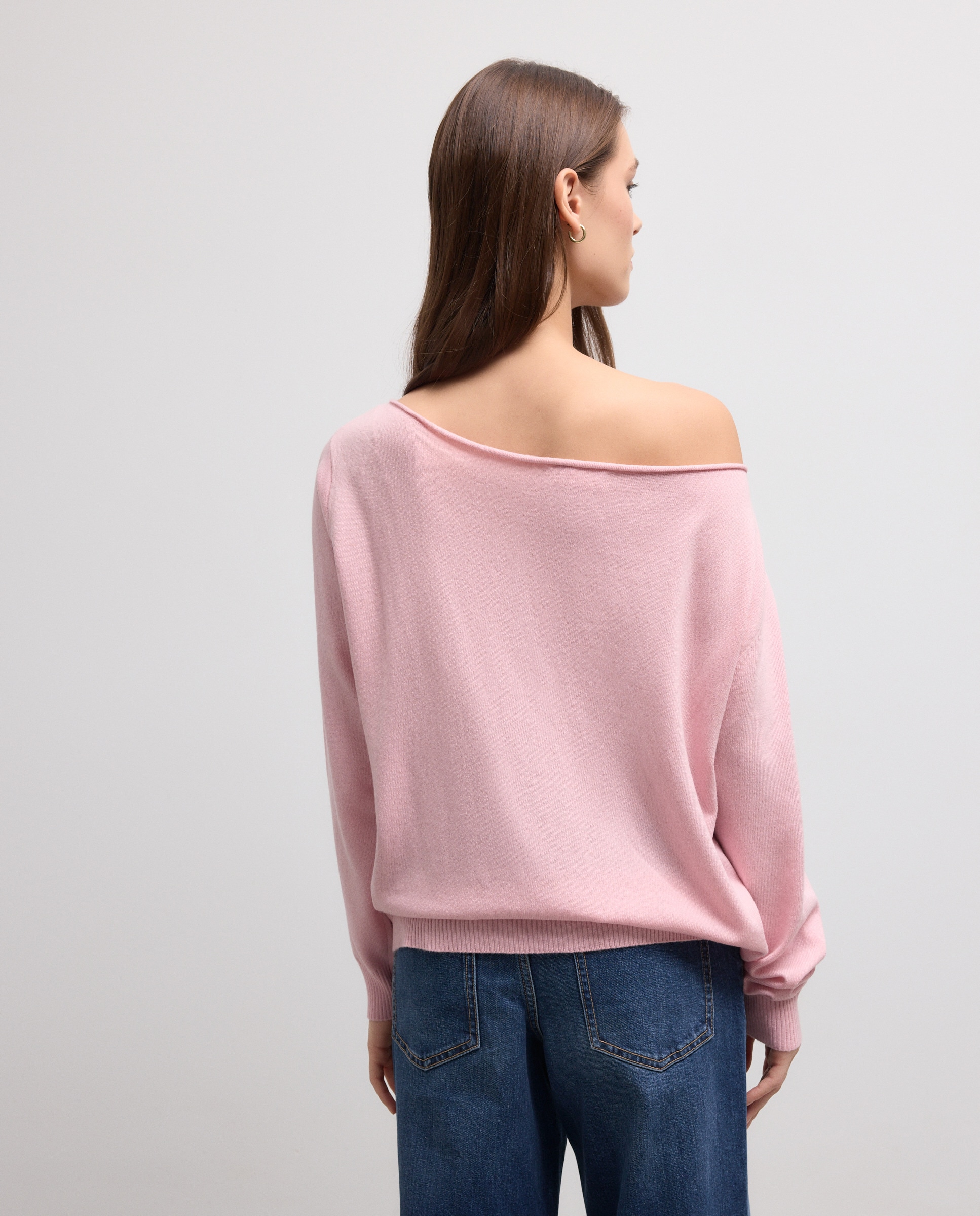 Camisola de Malha com Estrela Oversize 200 Rosa-3