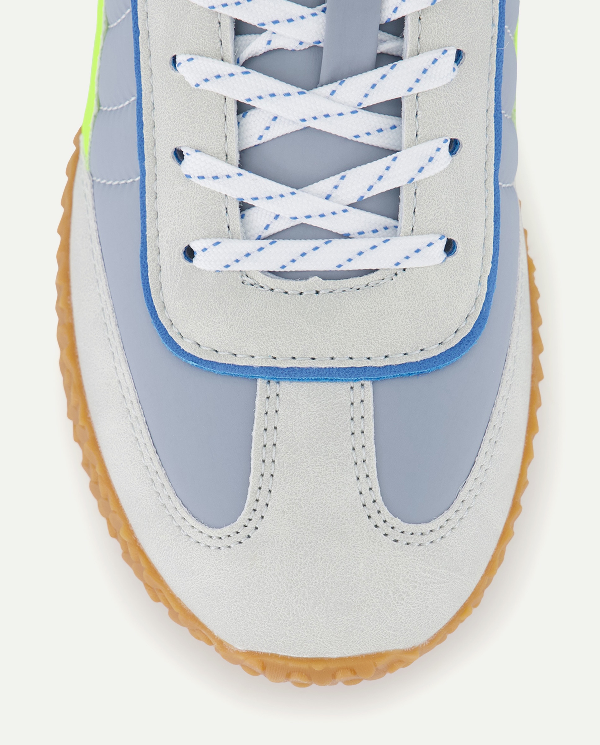 Sapatilhas com Painéis, Sola com Textura e Biqueira Redonda 820 Cinzento Médio-5