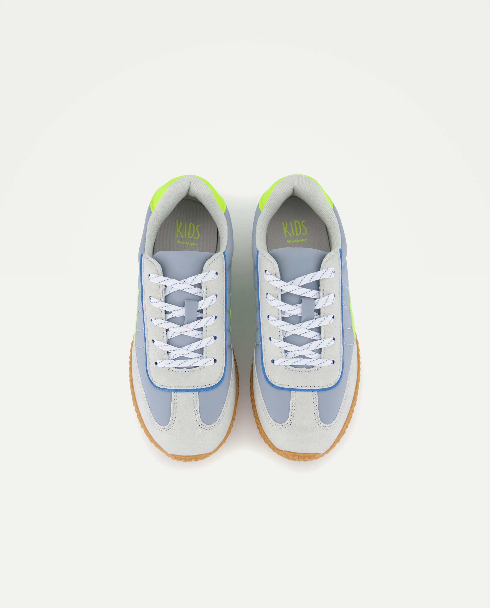 Sapatilhas com Painéis, Sola com Textura e Biqueira Redonda 820 Cinzento Médio-4