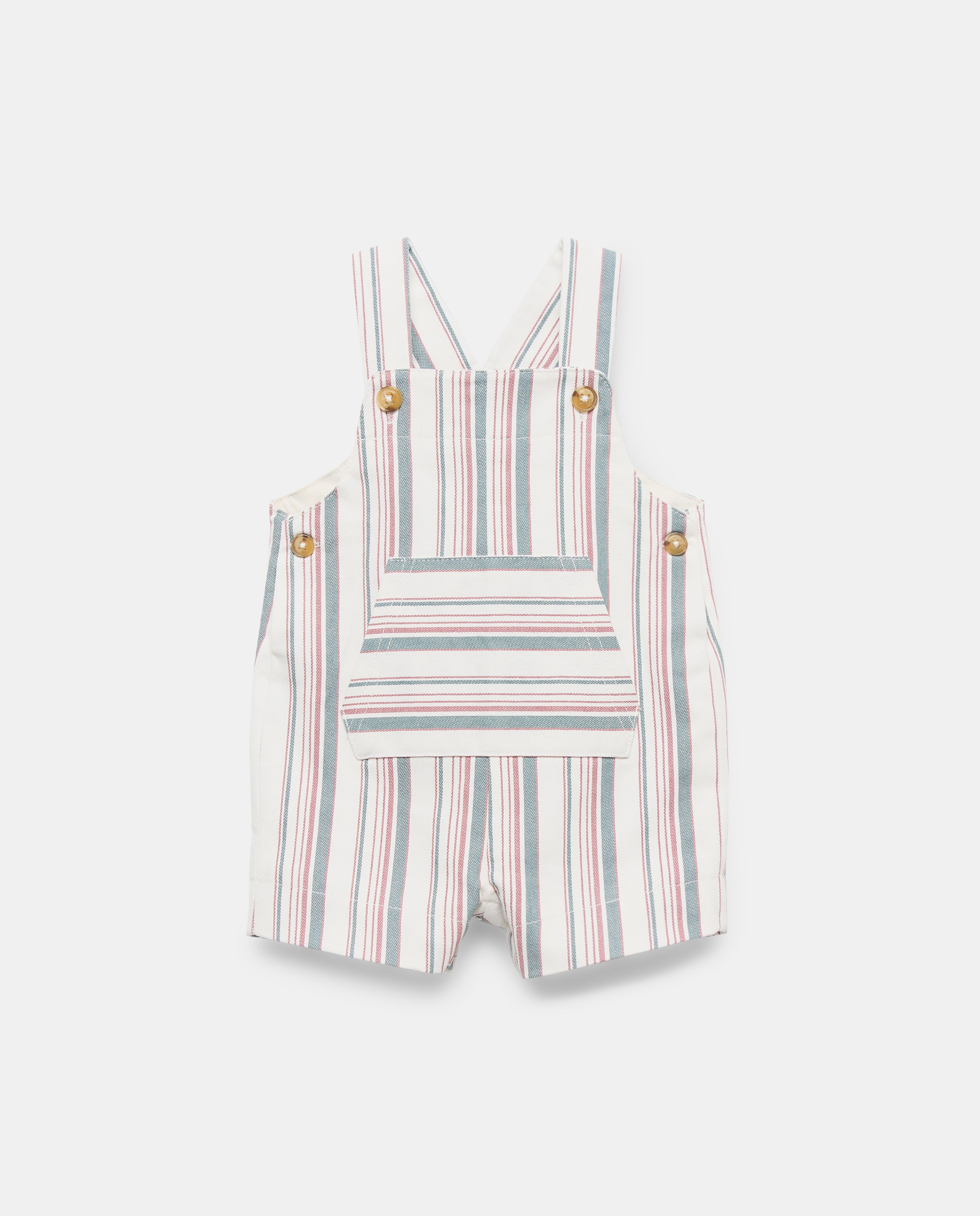 Jardineiras de Bebé Tipo Calções de Sarja Verde-1